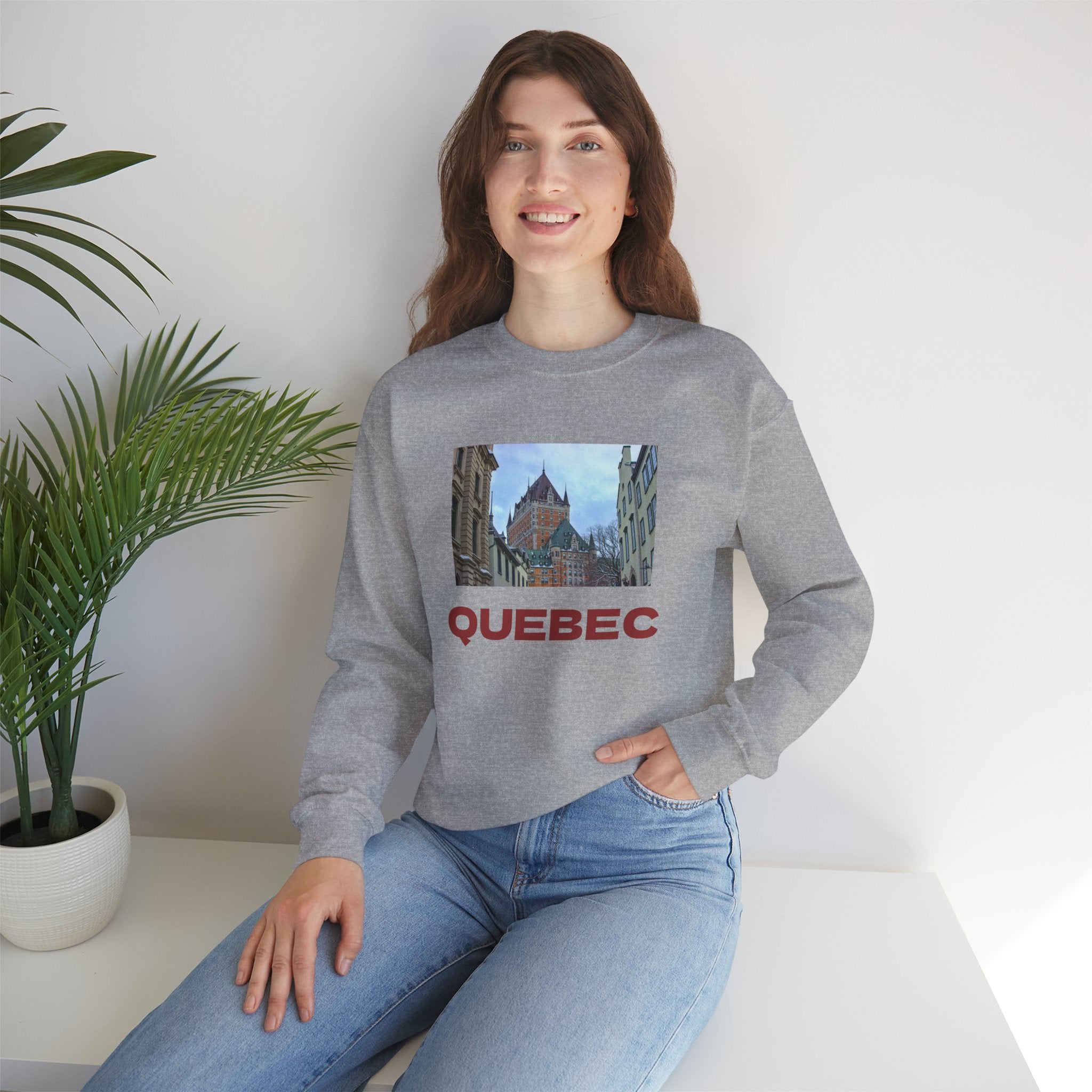 Viringee Quebec Vintage Crewneck Unisex Sweatshirt