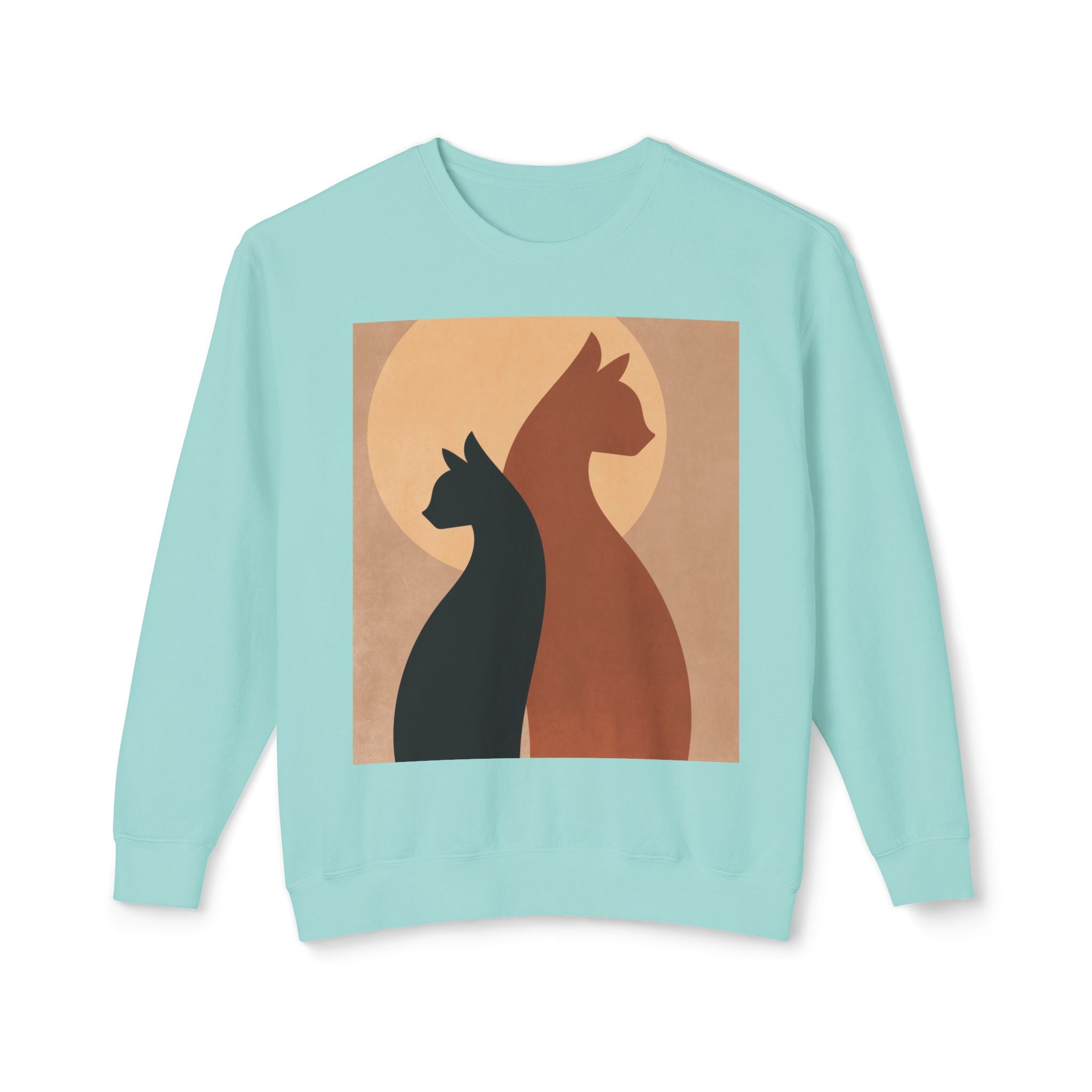 Viringee Cat Silhouette Unisex Lightweight Sweatshirt