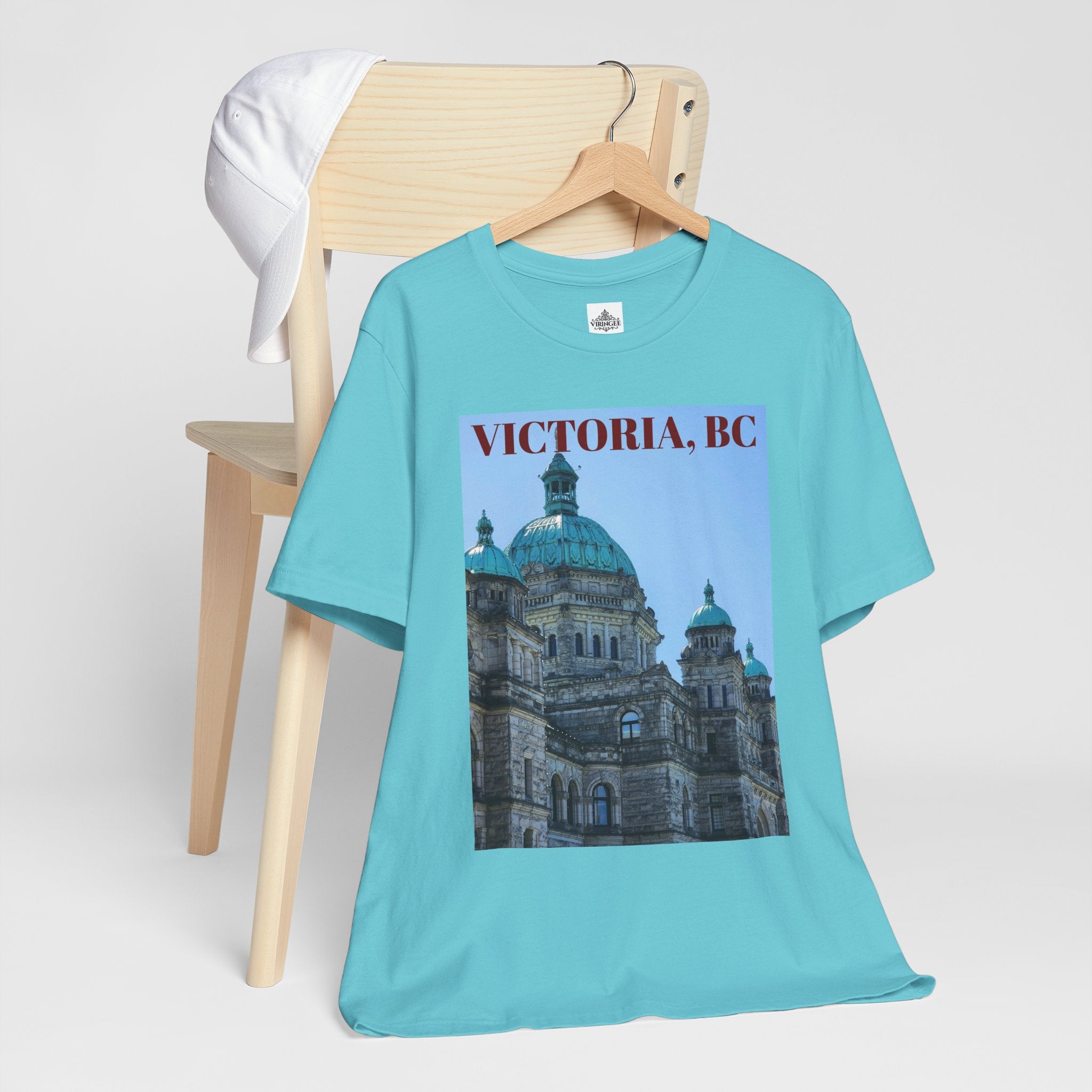 Unisex Victoria BC T-shirt with bold city design by Viringee
