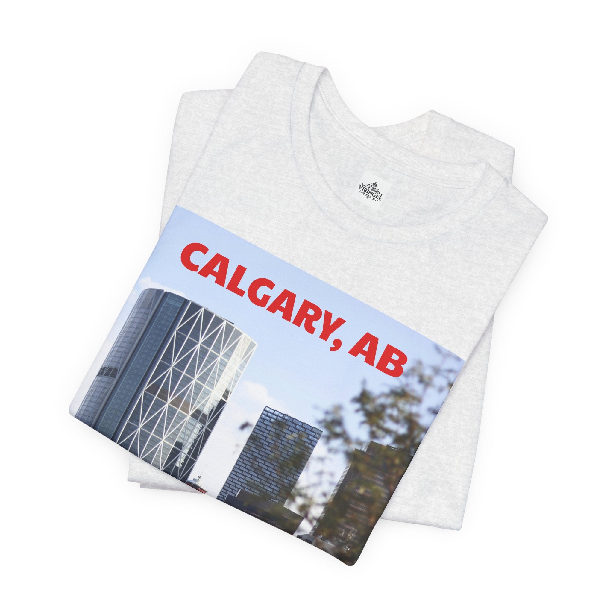 Viringee Peeking Calgary Tower AB Unisex Jersey Tee