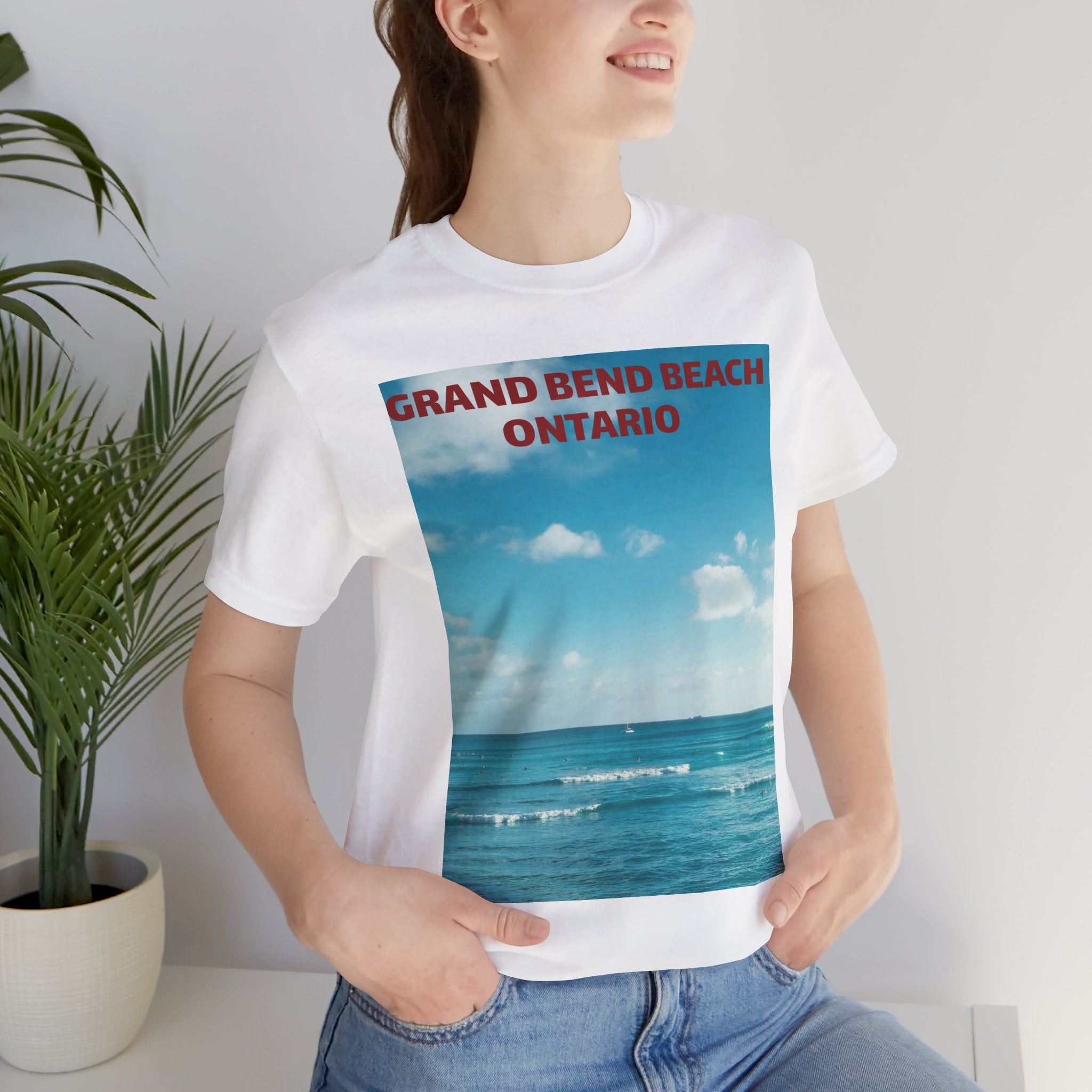 Viringee Grand Bend Beach unisex jersey short sleeve graphic tee, soft cotton summer shirt