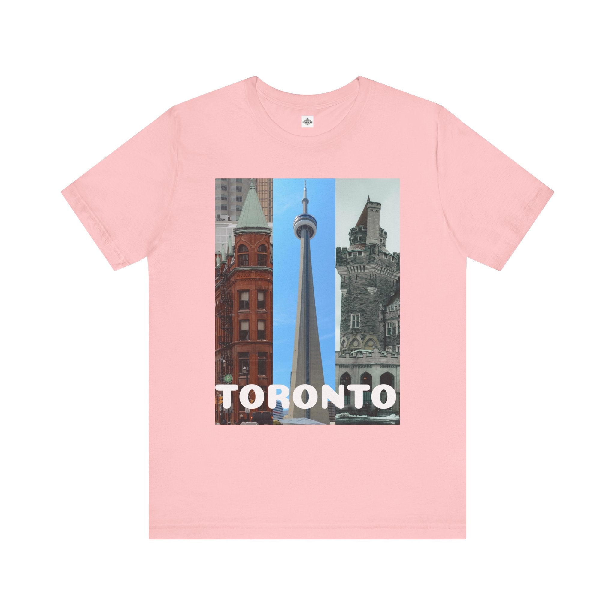 Toronto Sightseeing Landmarks Unisex Jersey T-shirt with city skyline design