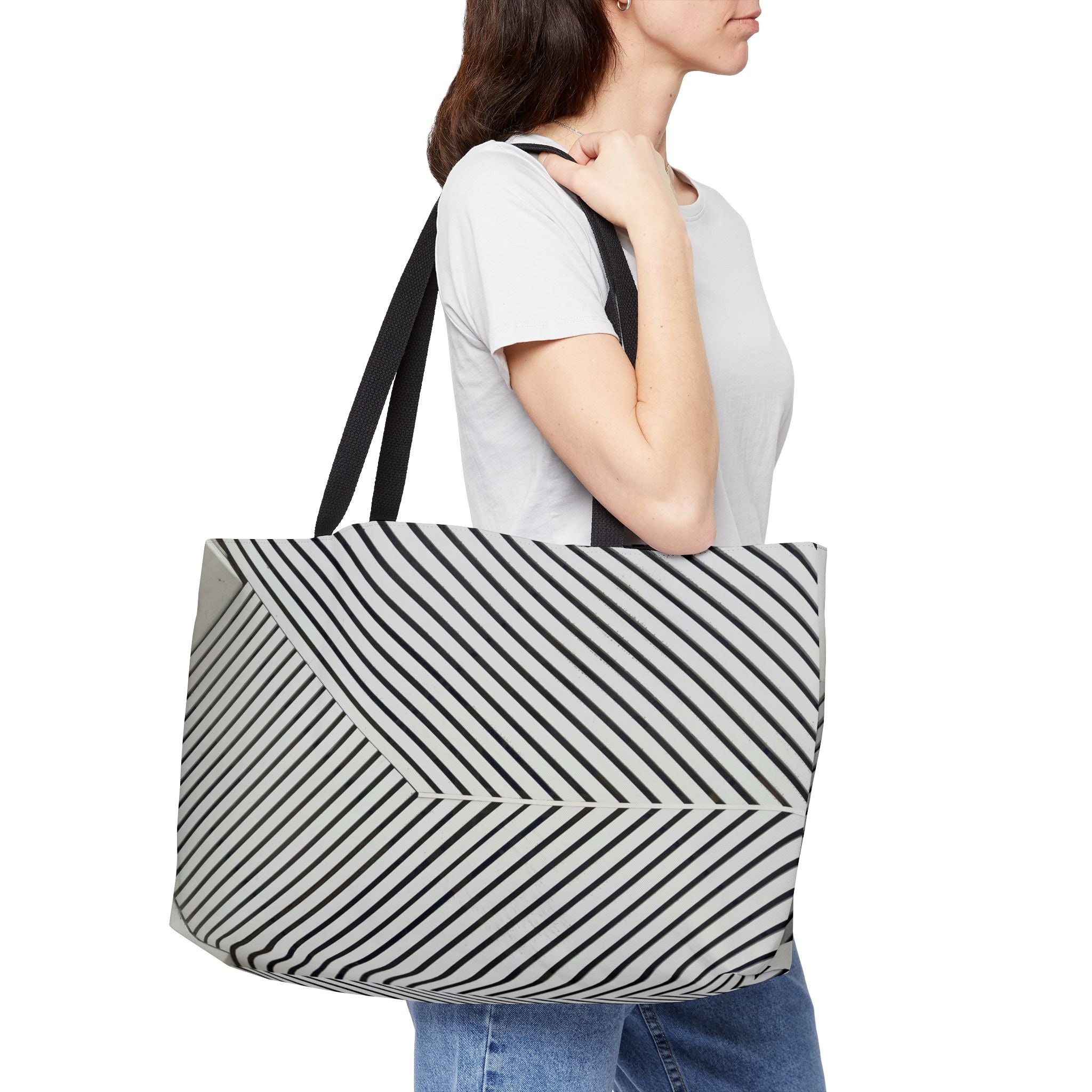 Viringee Striped Weekender Tote Bag