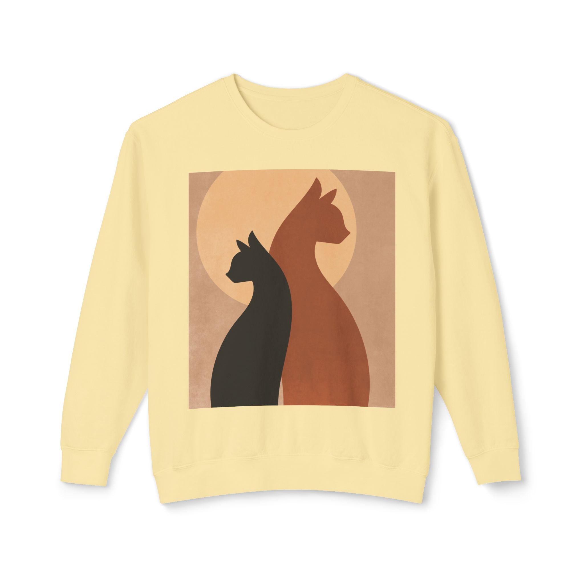 Viringee Cat Silhouette Unisex Lightweight Sweatshirt