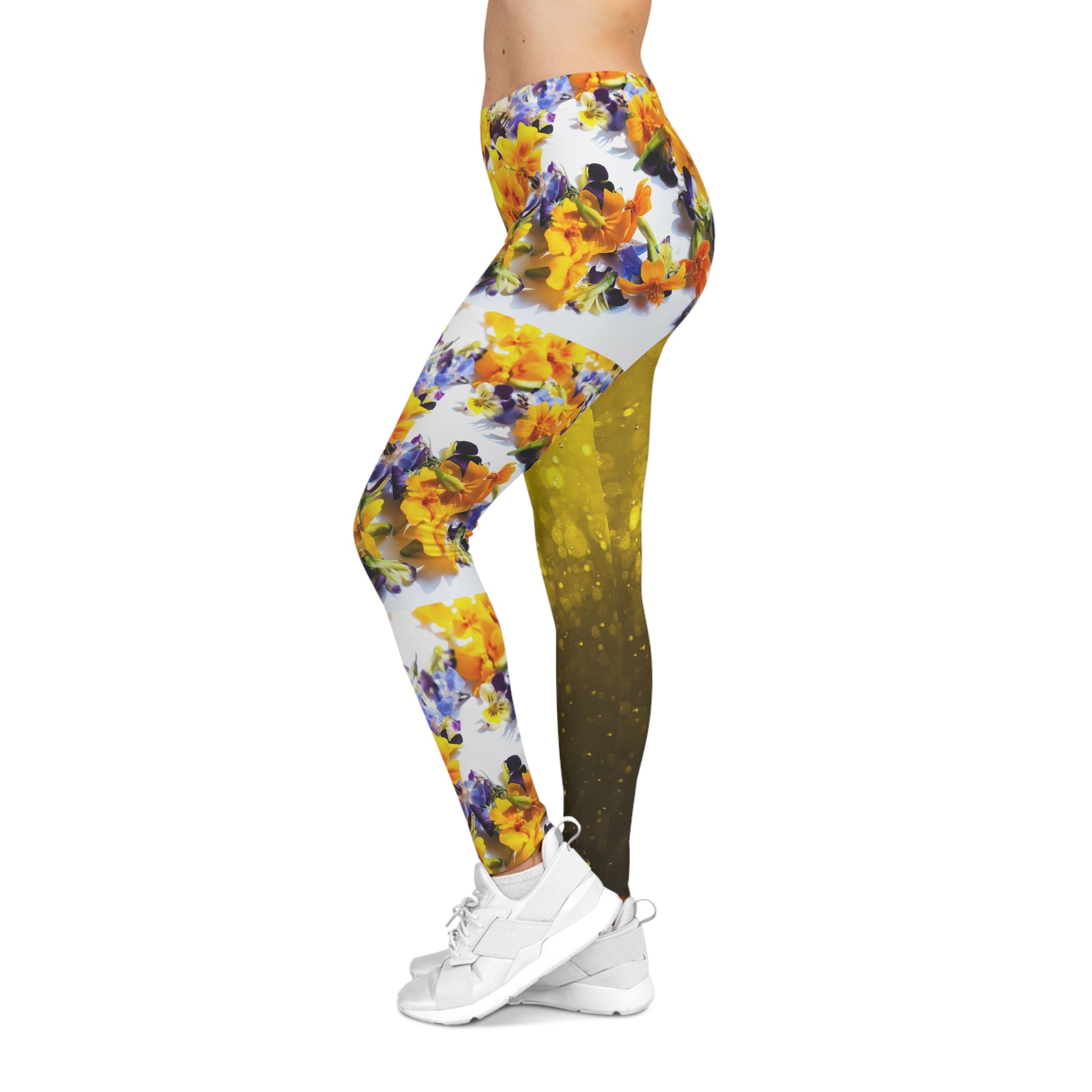 Viringee Women's Floral Sparkle Leggings