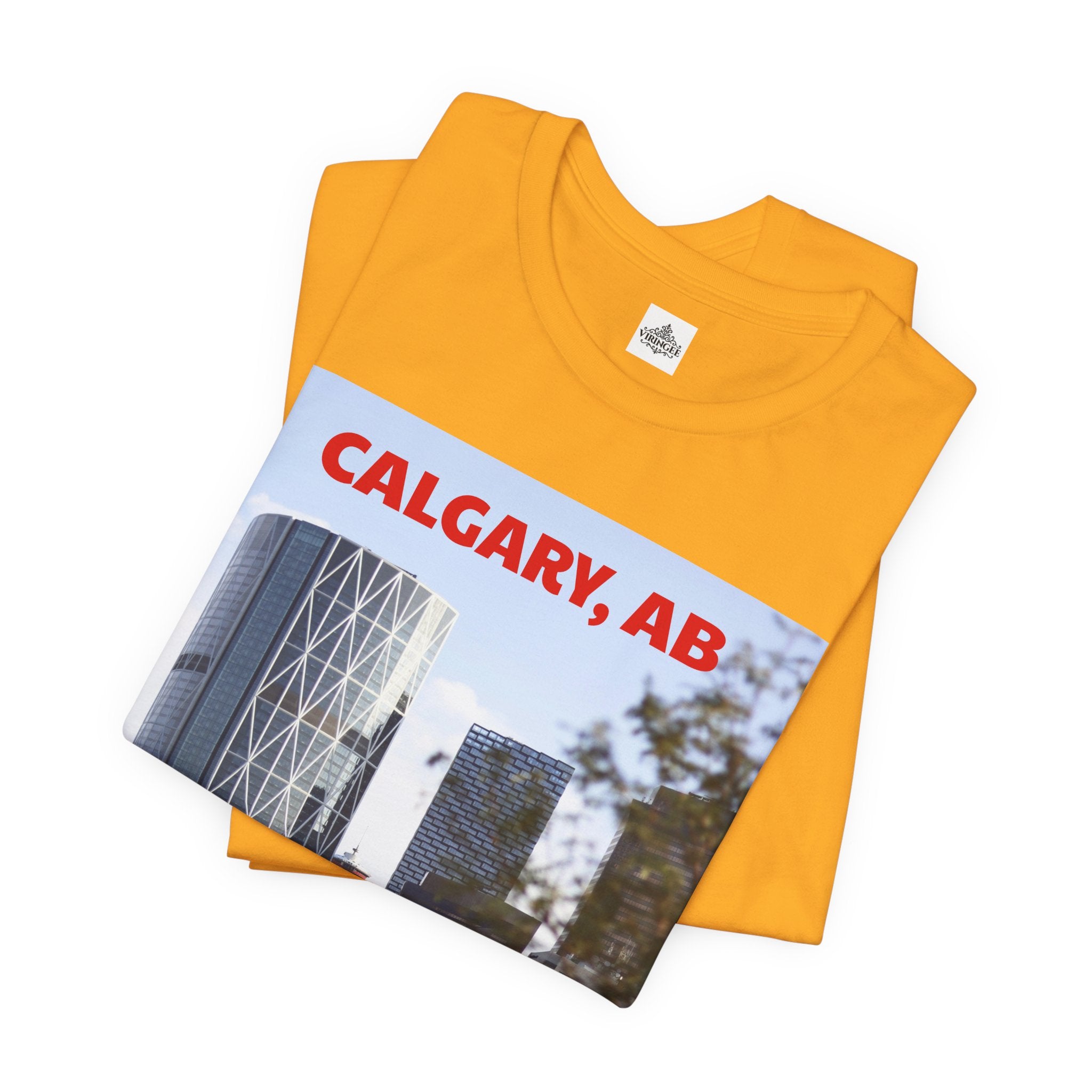 Viringee Peeking Calgary Tower AB Unisex Jersey Tee