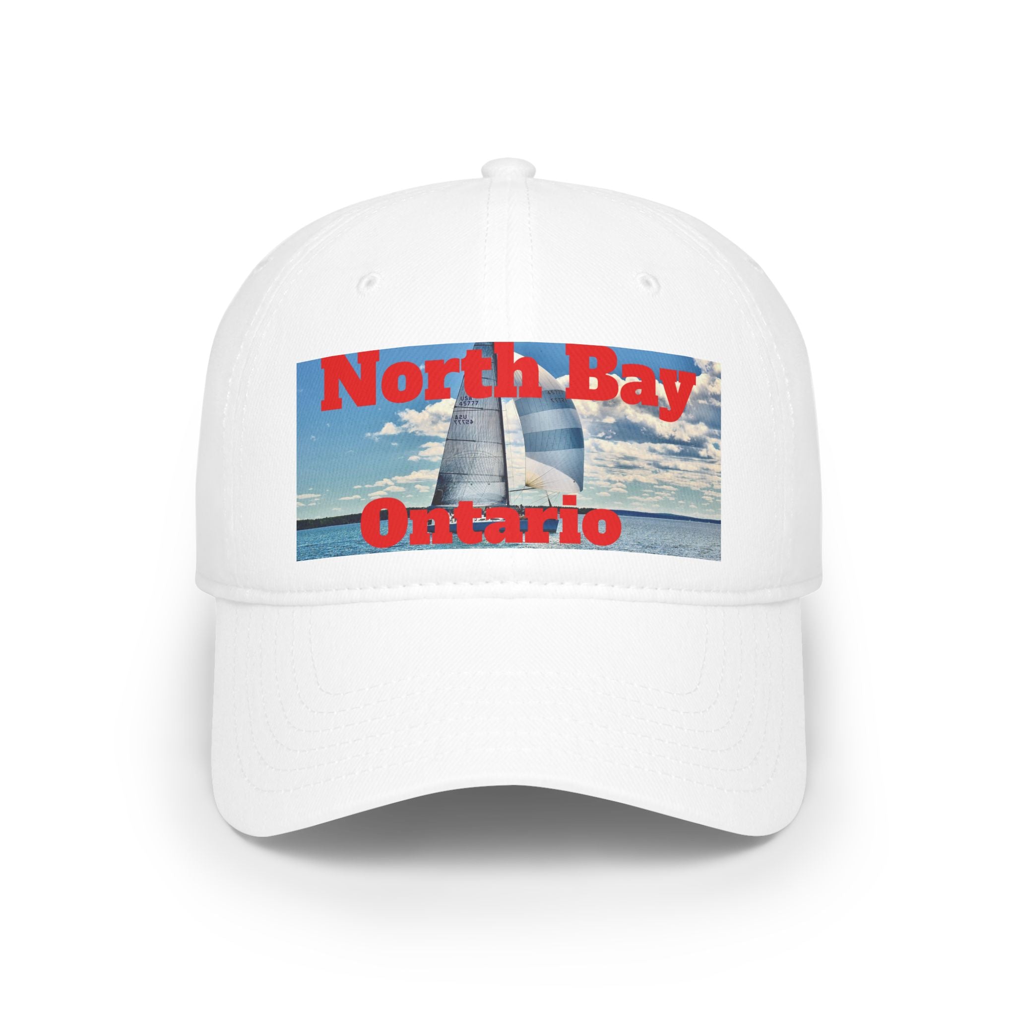 Adjustable North Bay Ontario low profile cap with printed graphic