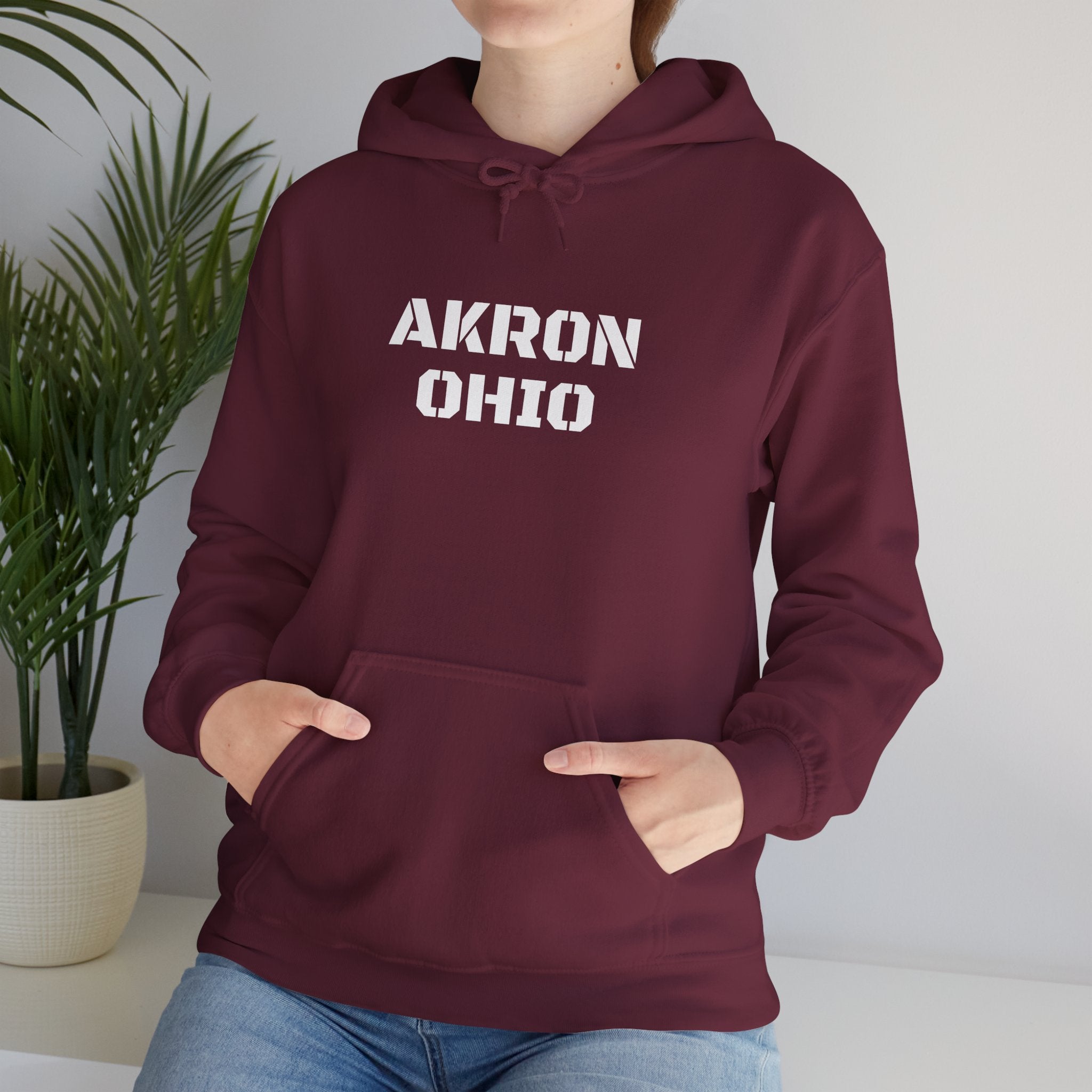 Viringee Akron Ohio Unisex Heavy Blend Hooded Sweatshirt