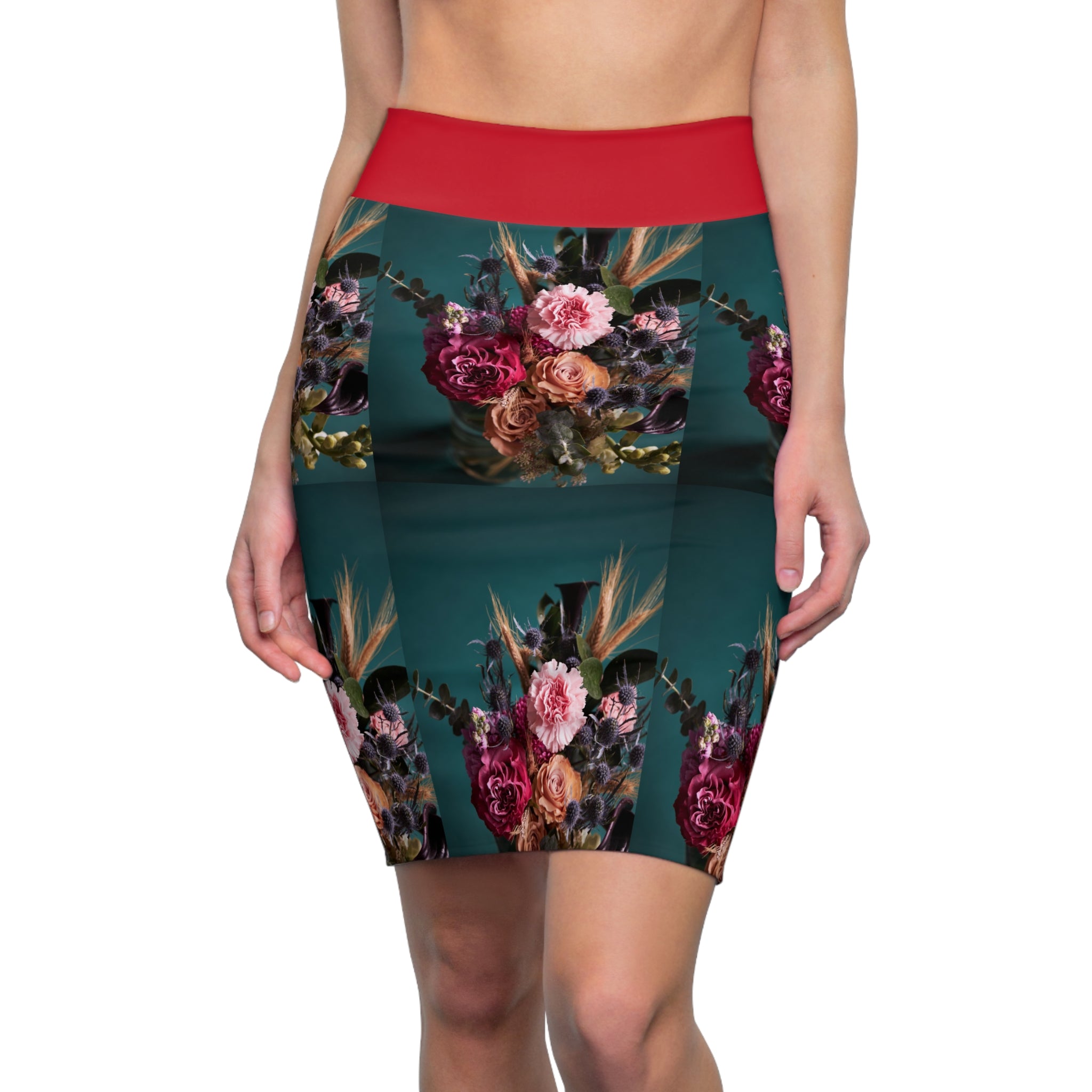 Viringee Forest Flower Women's Pencil Skirt