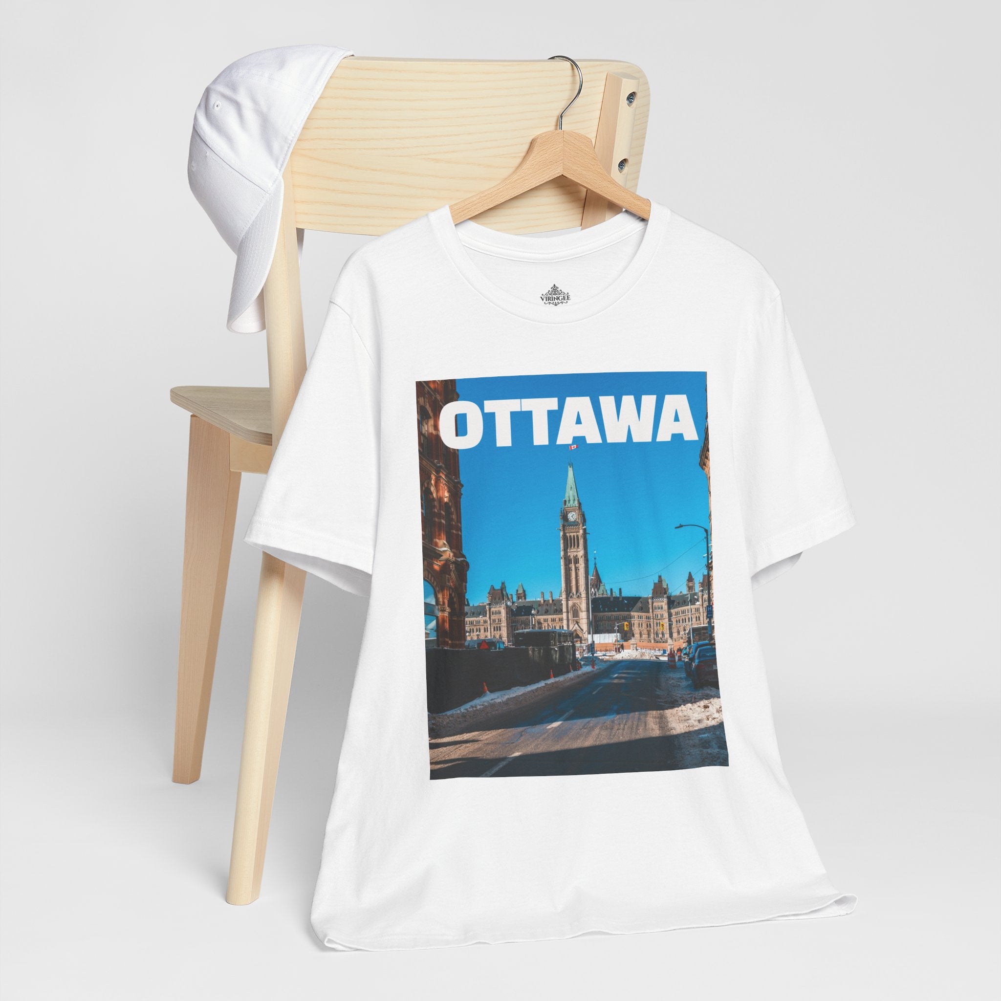 Unisex Ottawa T-shirt with bold city design by Viringee"
