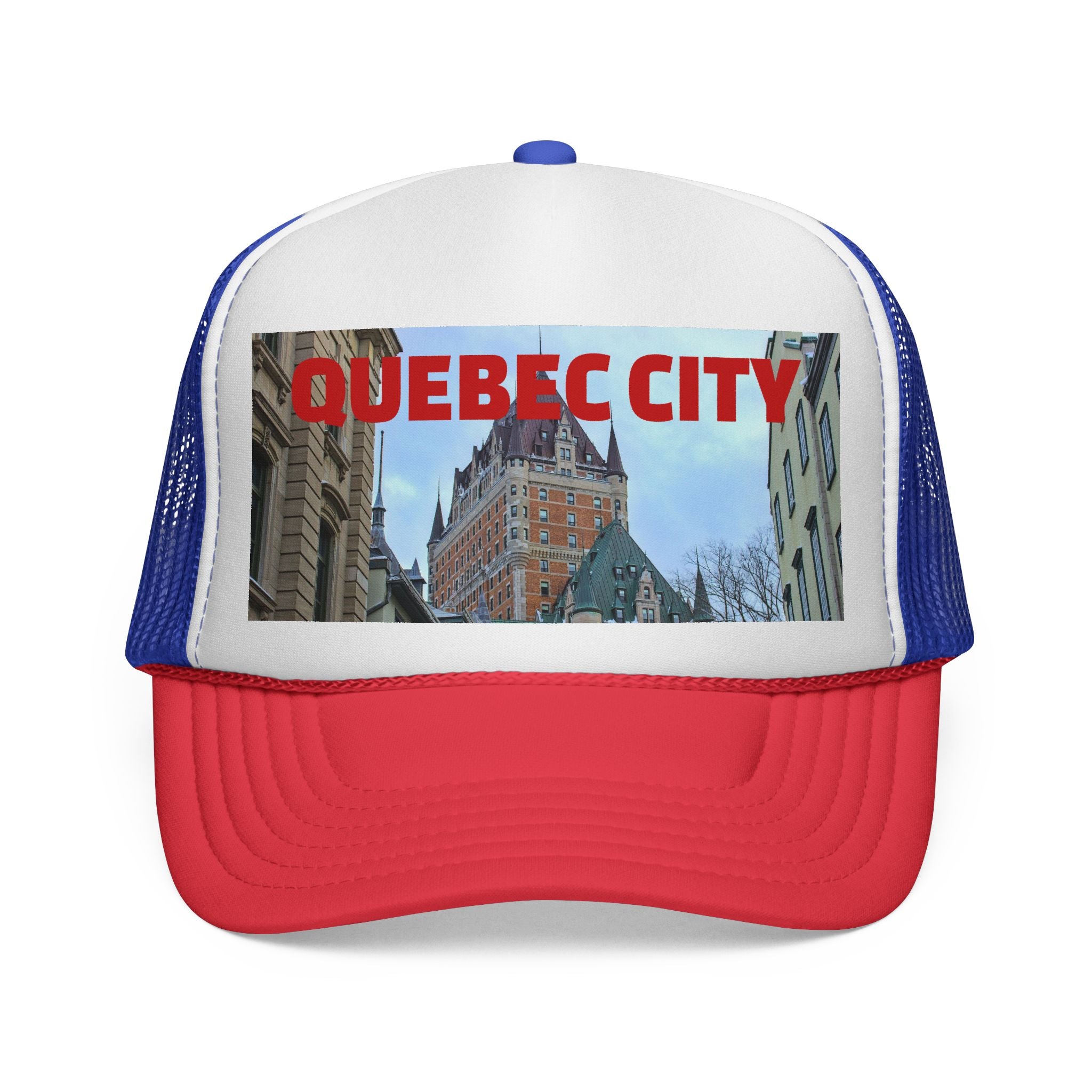 Unisex Quebec City trucker cap, breathable mesh back