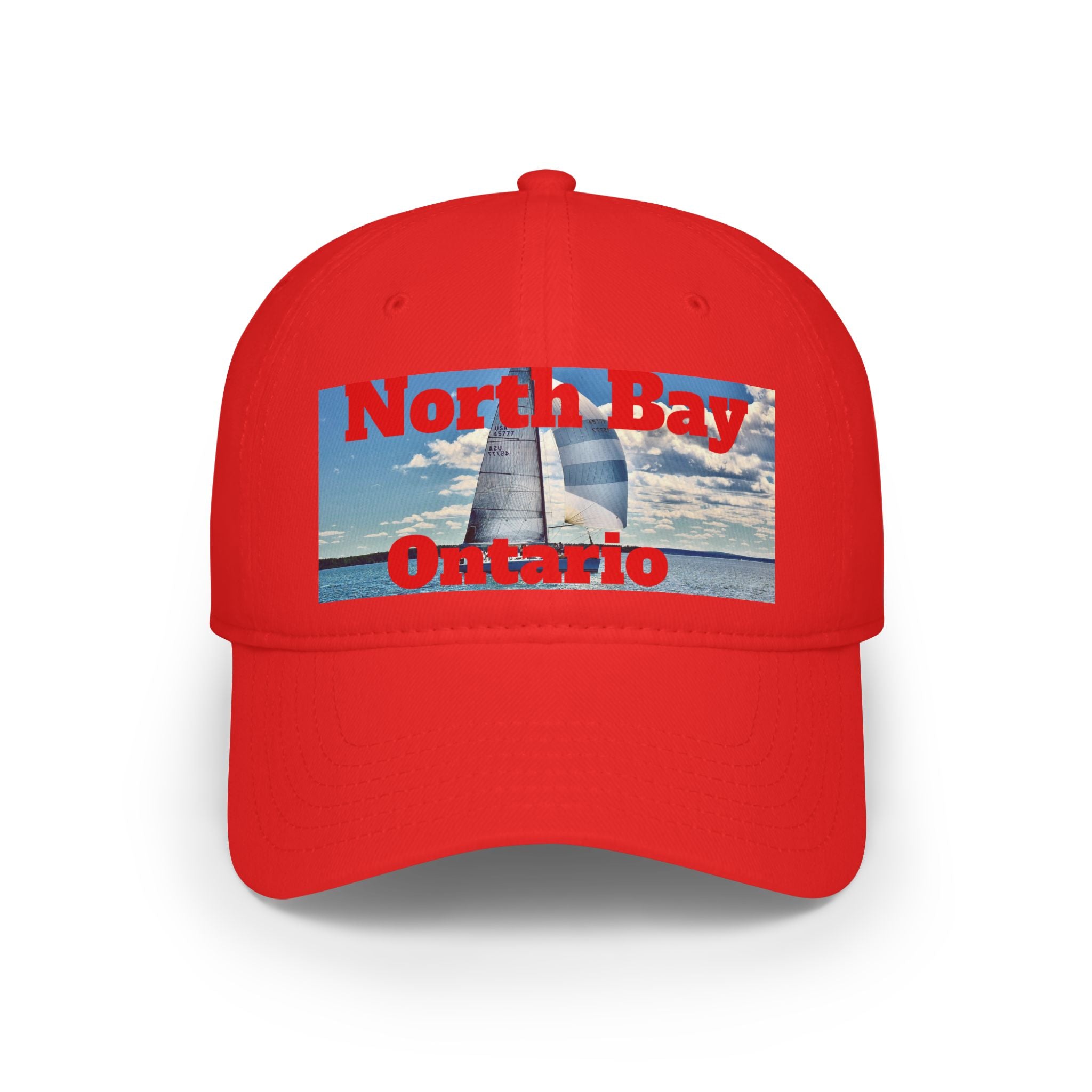 Adjustable North Bay Ontario low profile cap with printed graphic