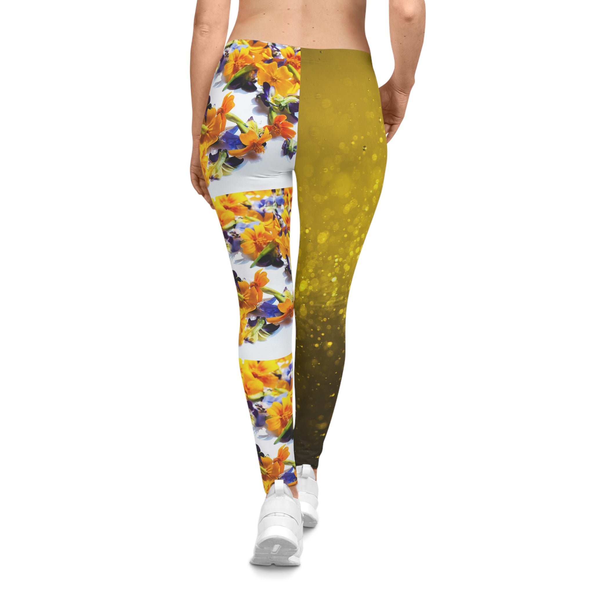 Viringee Women's Floral Sparkle Leggings