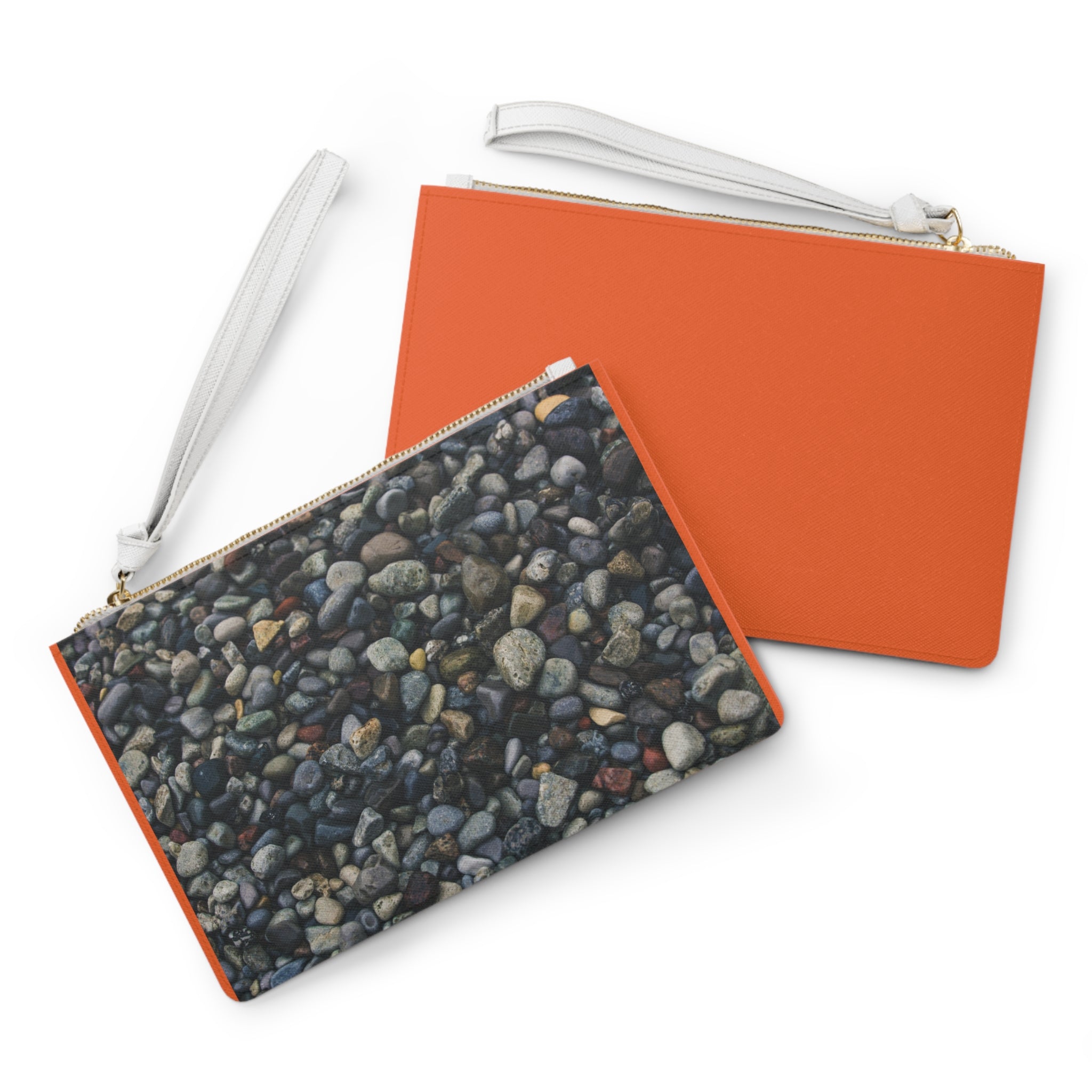 Viringee Natural Red Stone Print Clutch Bag