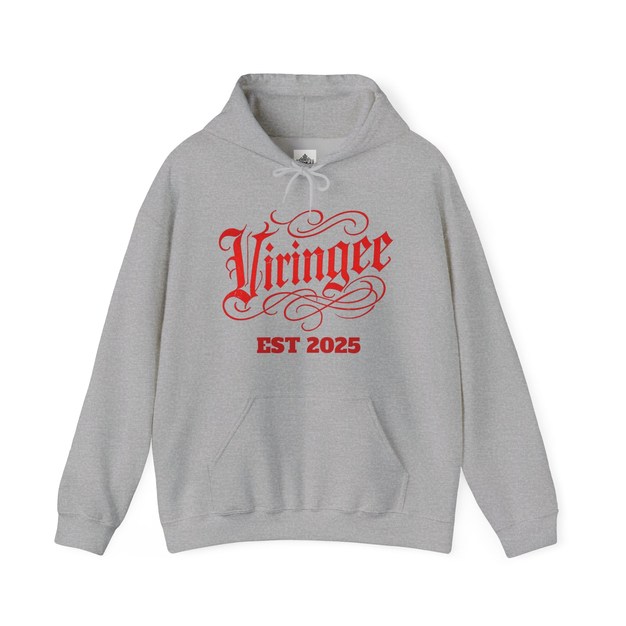 Viringee Red Logo Classic Script Hoodie