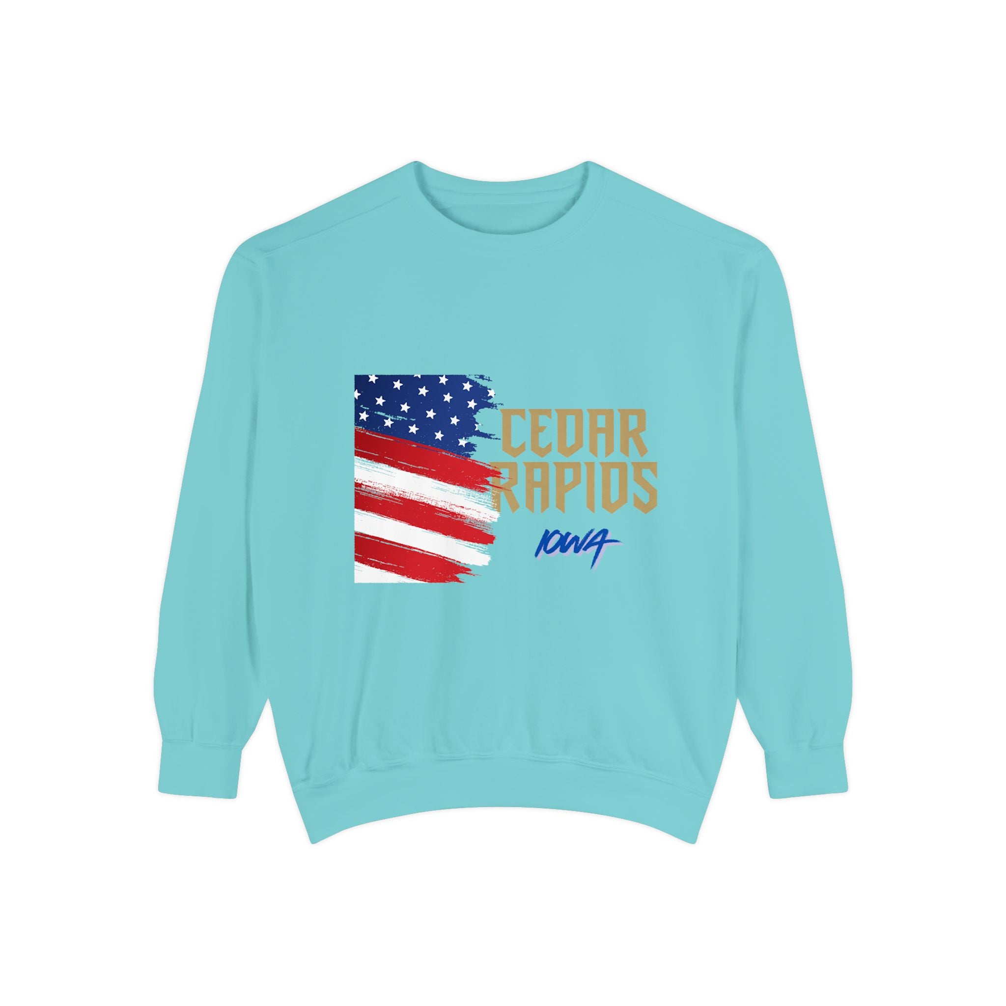 Viringee Cedar Rapids Iowa American Gothic Crewneck Unisex Sweatshirt