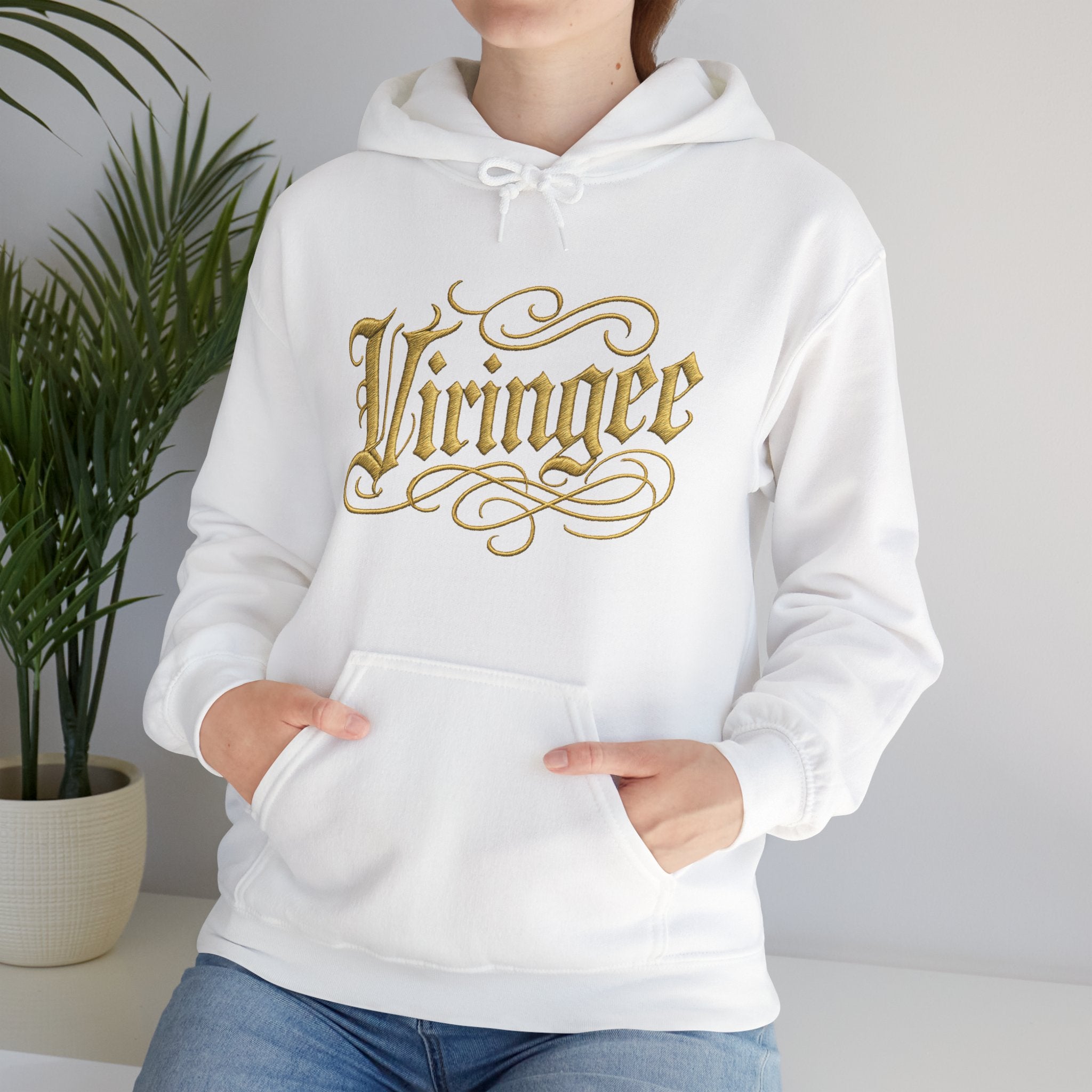 Viringee Gold Script Unisex Hoodie