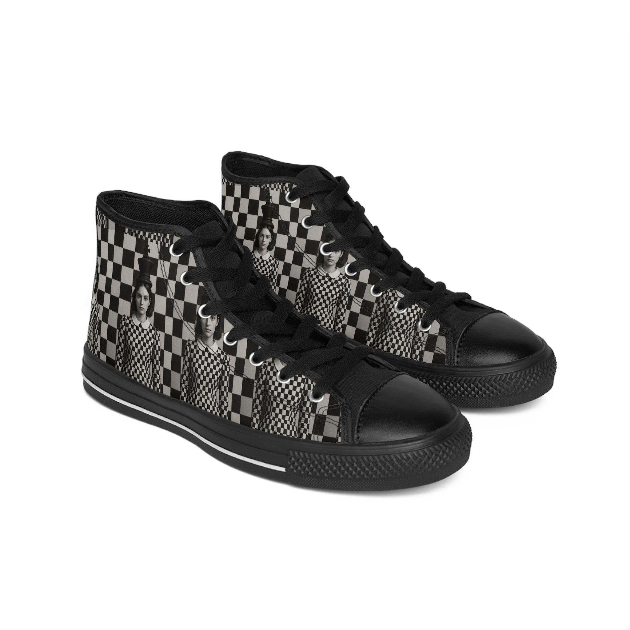 Viringee Chess themed High-Top Sneakers for the trendy woman
