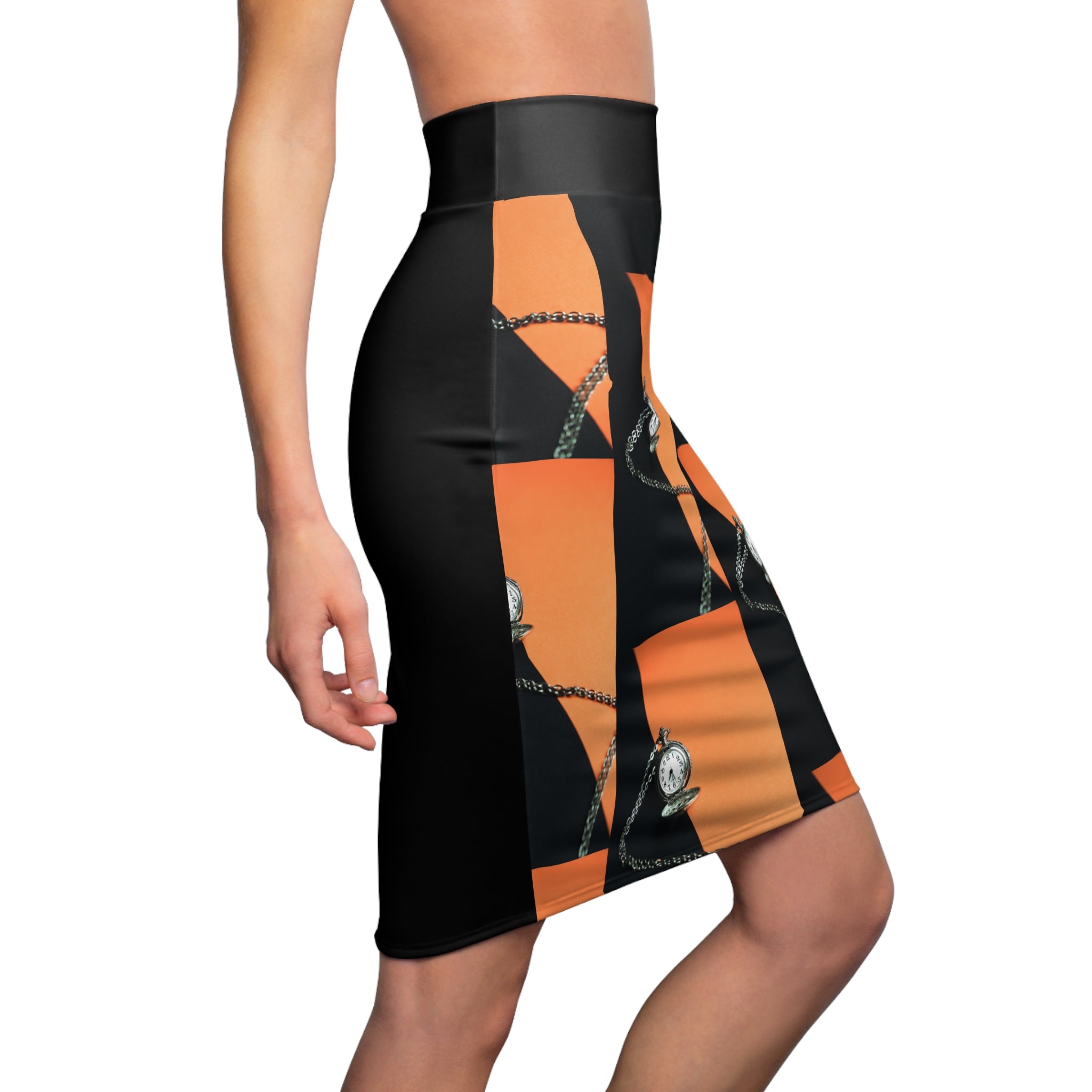 Viringee Pocket Watch Women's Pencil Skirt