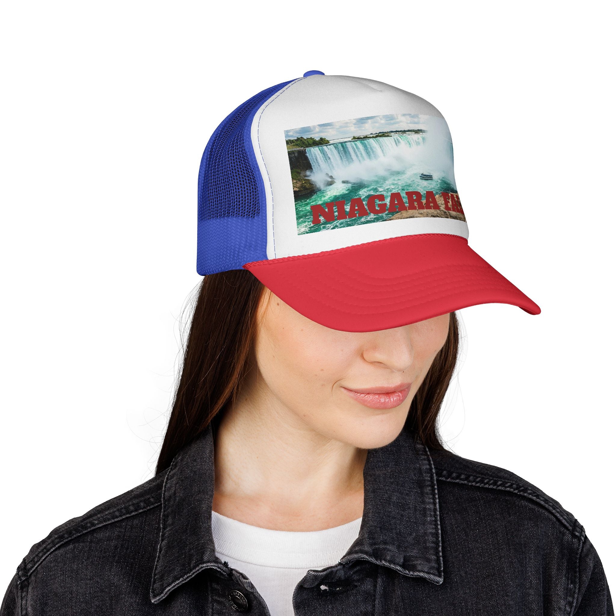 Unisex Niagara Falls trucker cap, breathable mesh back