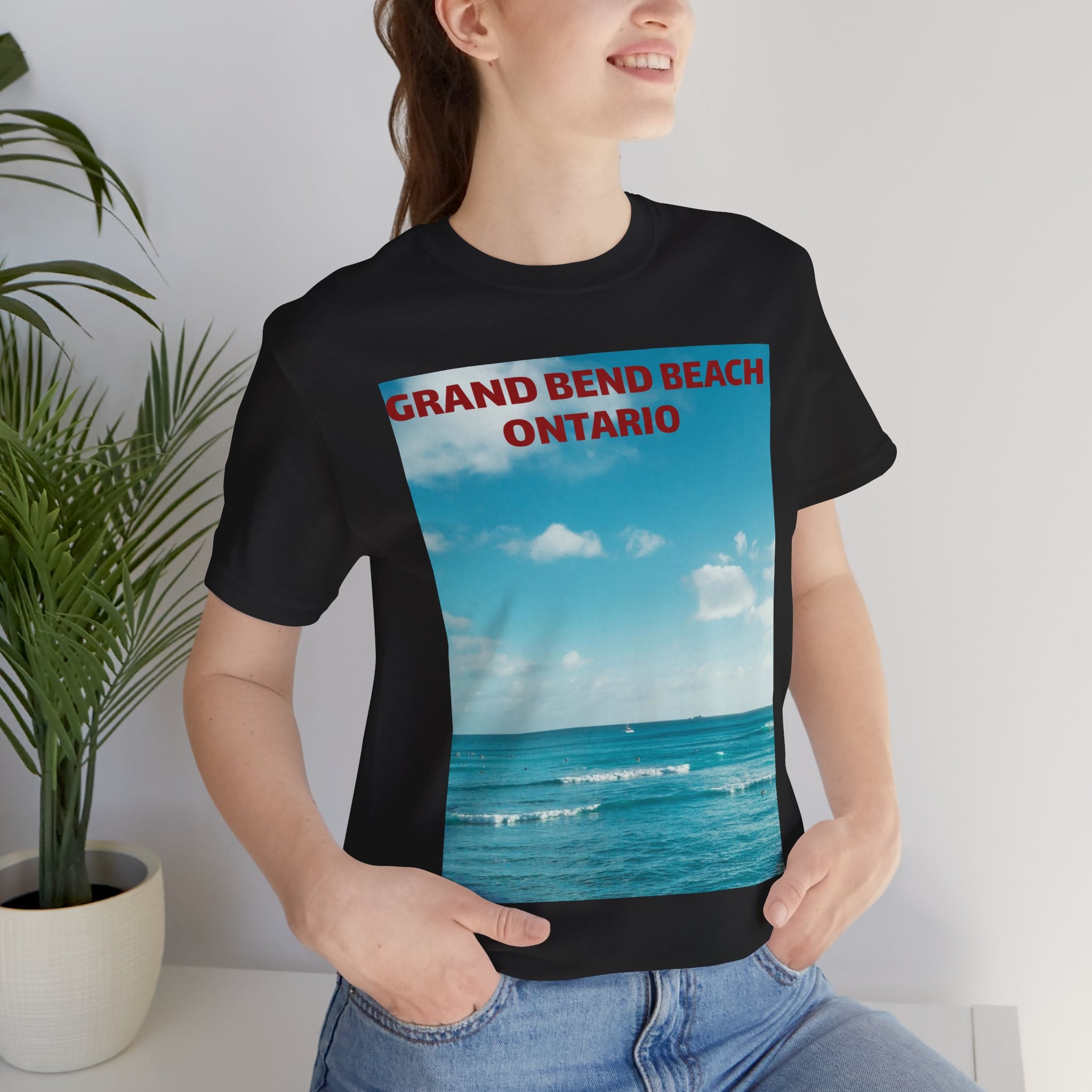 Viringee Grand Bend Beach unisex jersey short sleeve graphic tee, soft cotton summer shirt