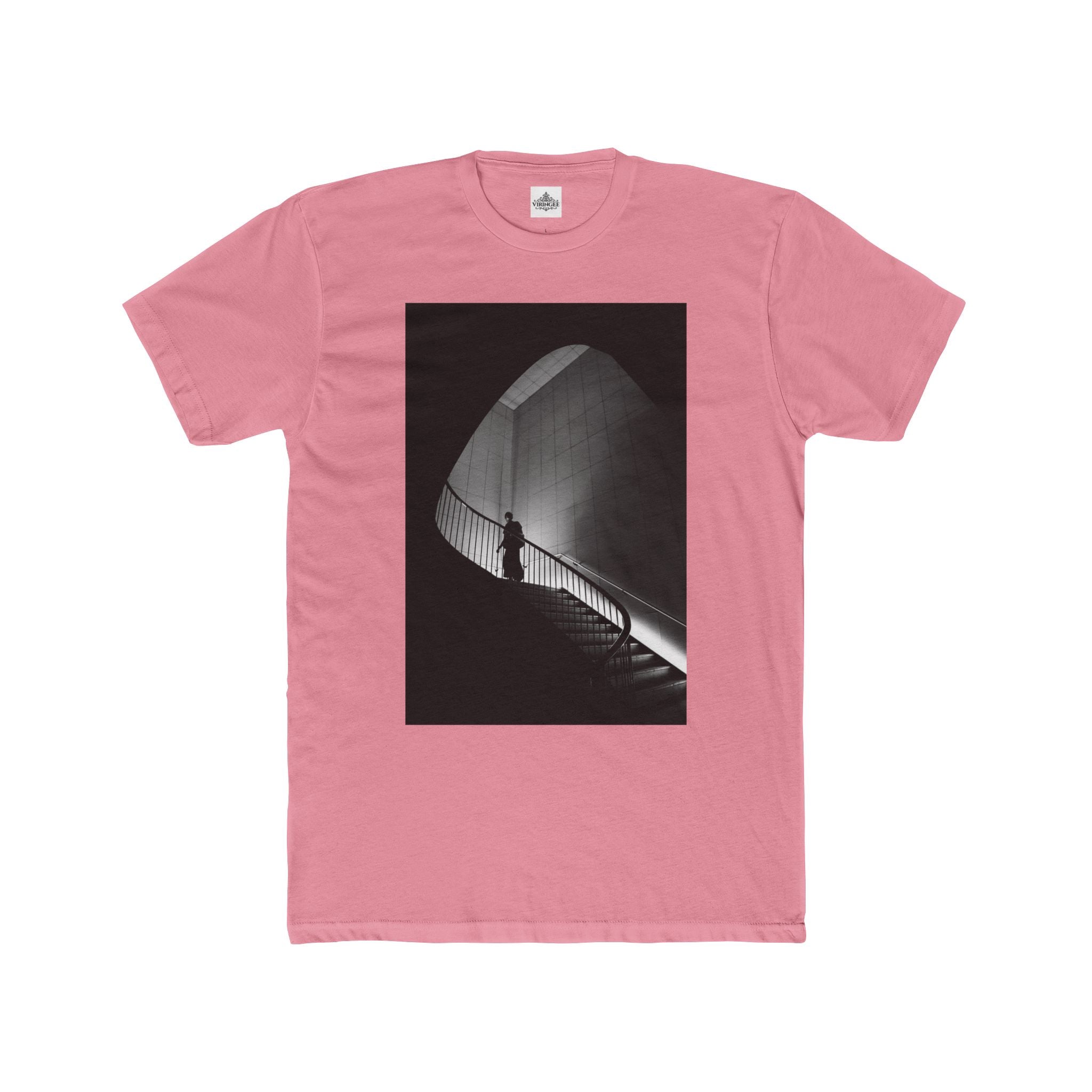 Viringee Monochrome Staircase Unisex Cotton Crew Tee