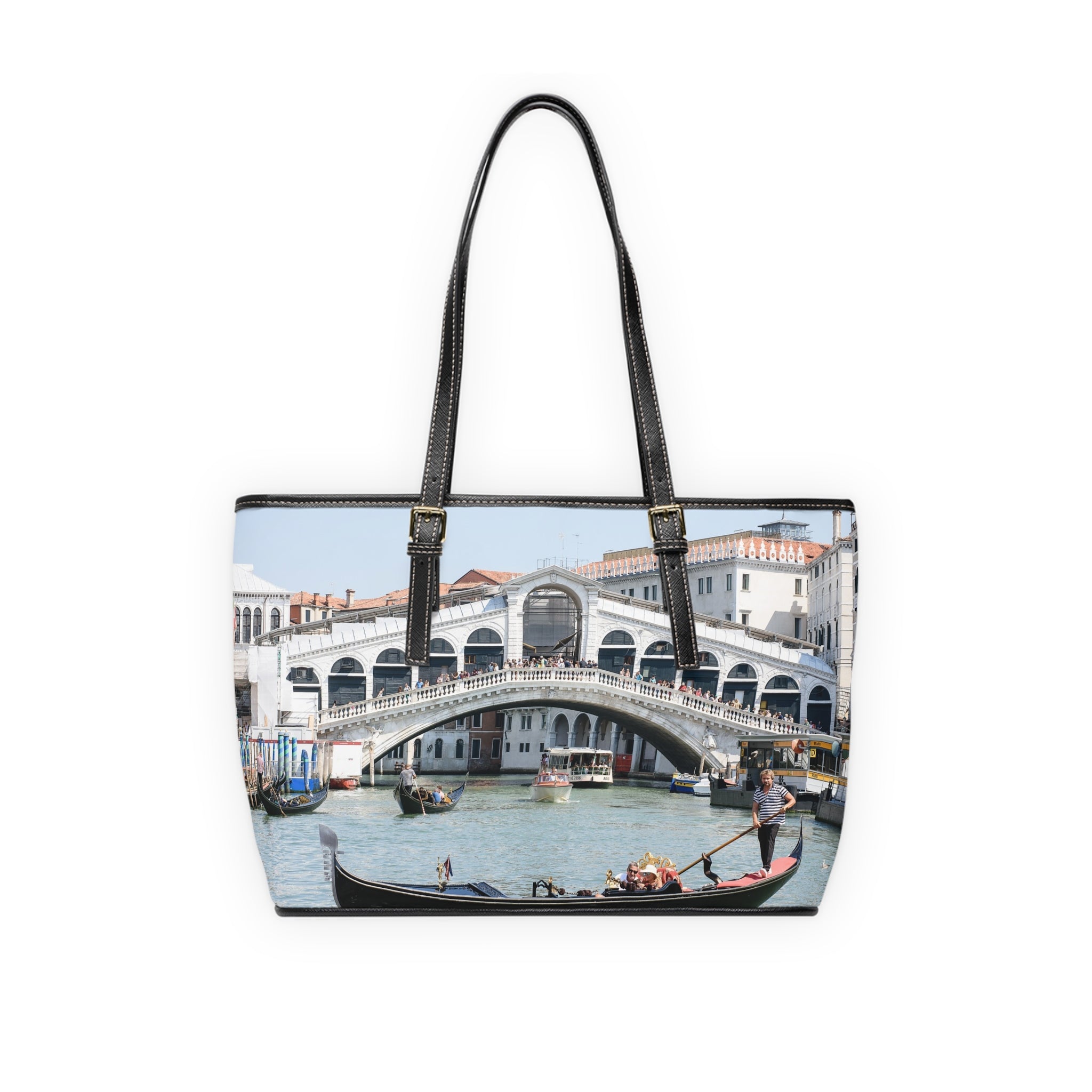 Viringee Venetian Canal PU Leather Shoulder Tote Bag