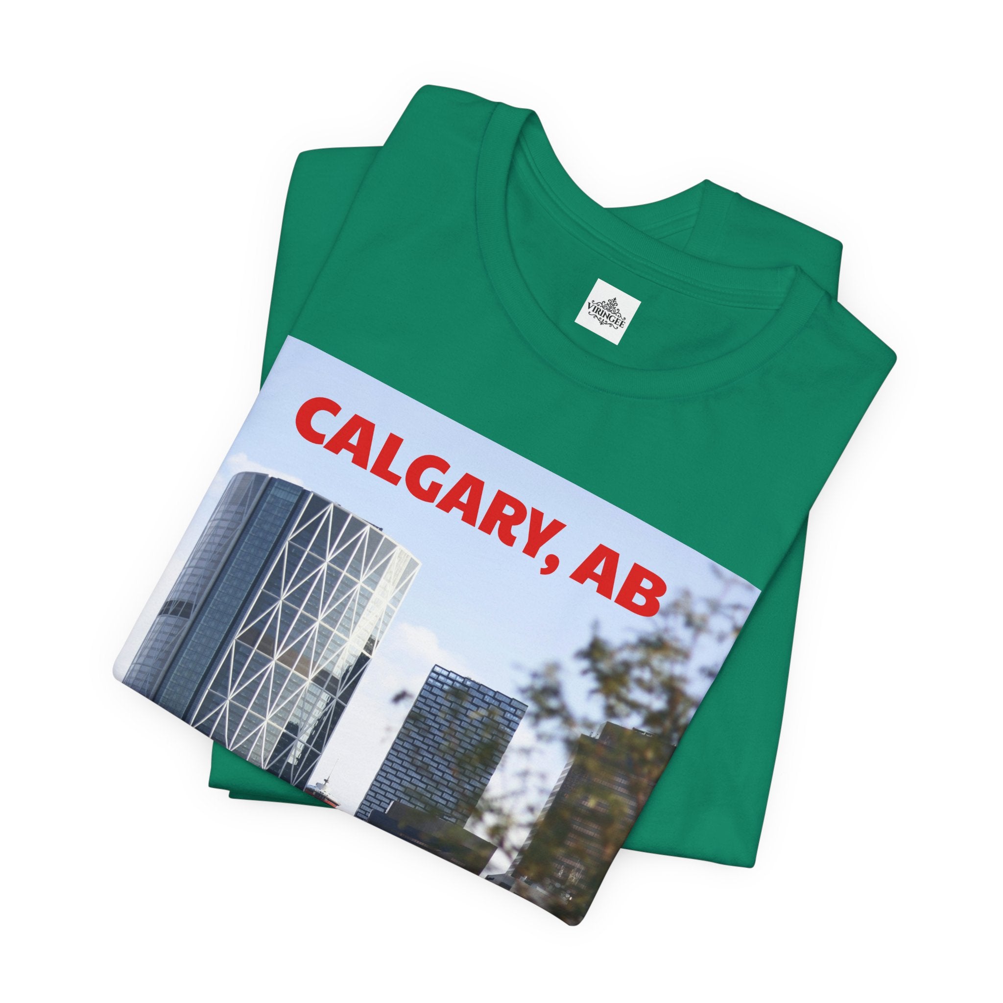 Viringee Peeking Calgary Tower AB Unisex Jersey Tee