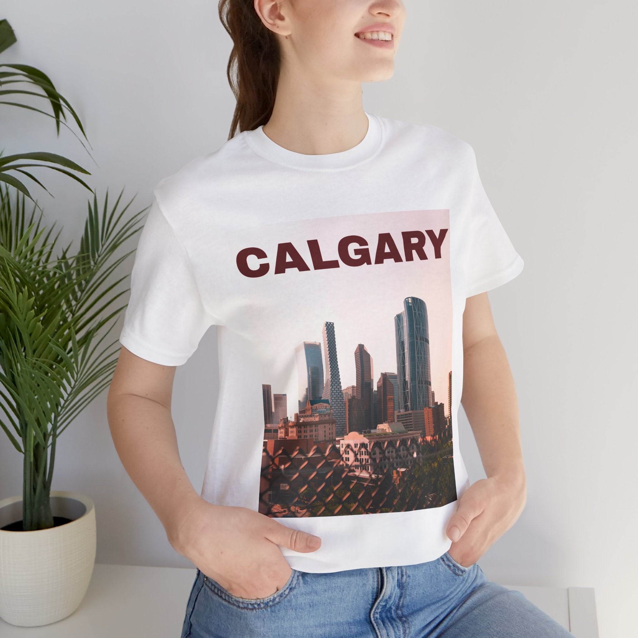 Unisex Calgary skyline T-shirt with bold city design