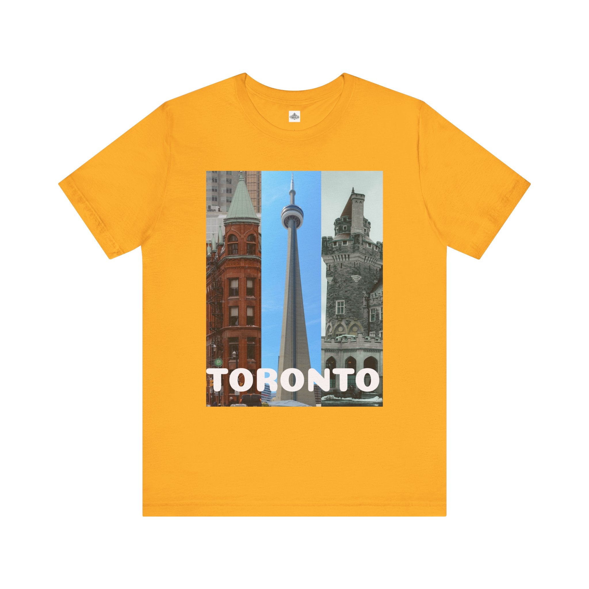Toronto Sightseeing Landmarks Unisex Jersey T-shirt with city skyline design