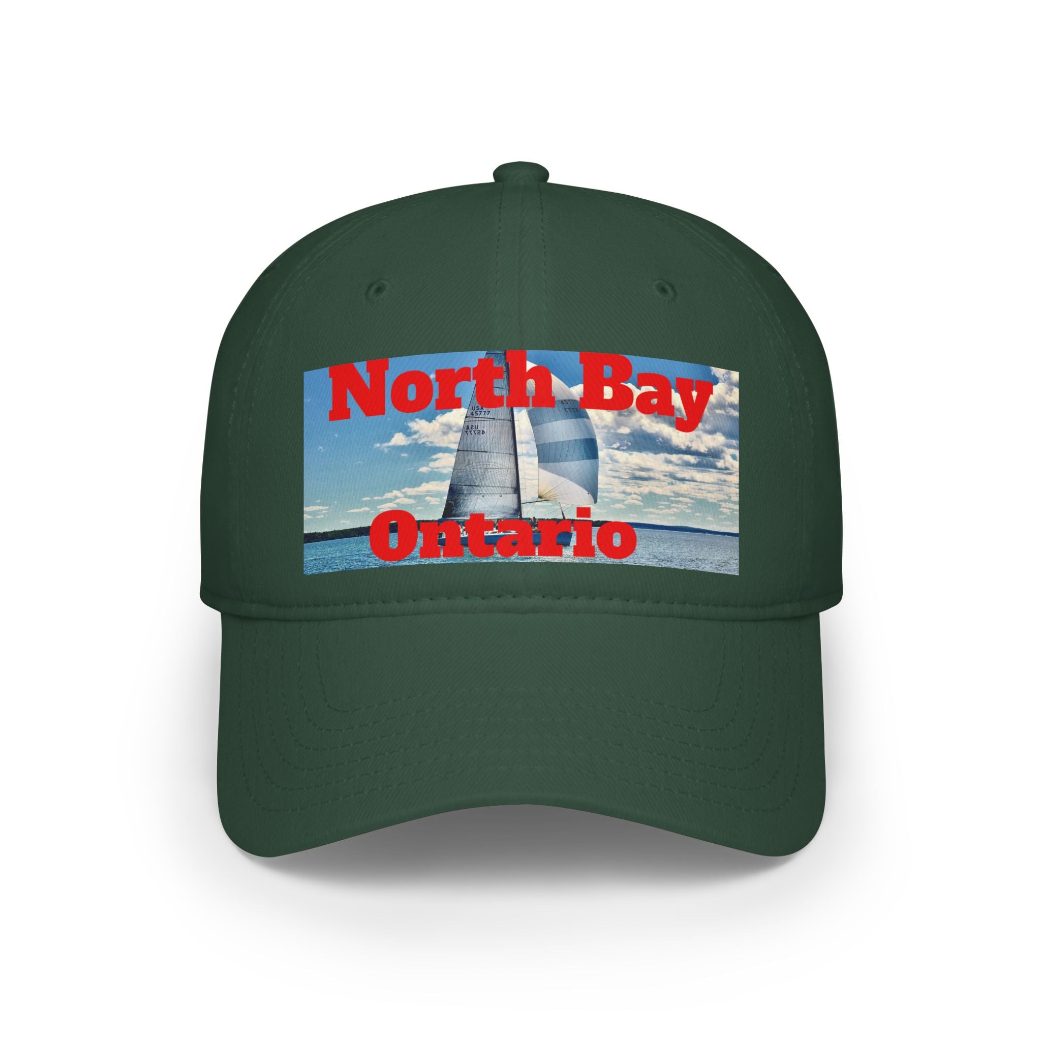 Adjustable North Bay Ontario low profile cap with printed graphic