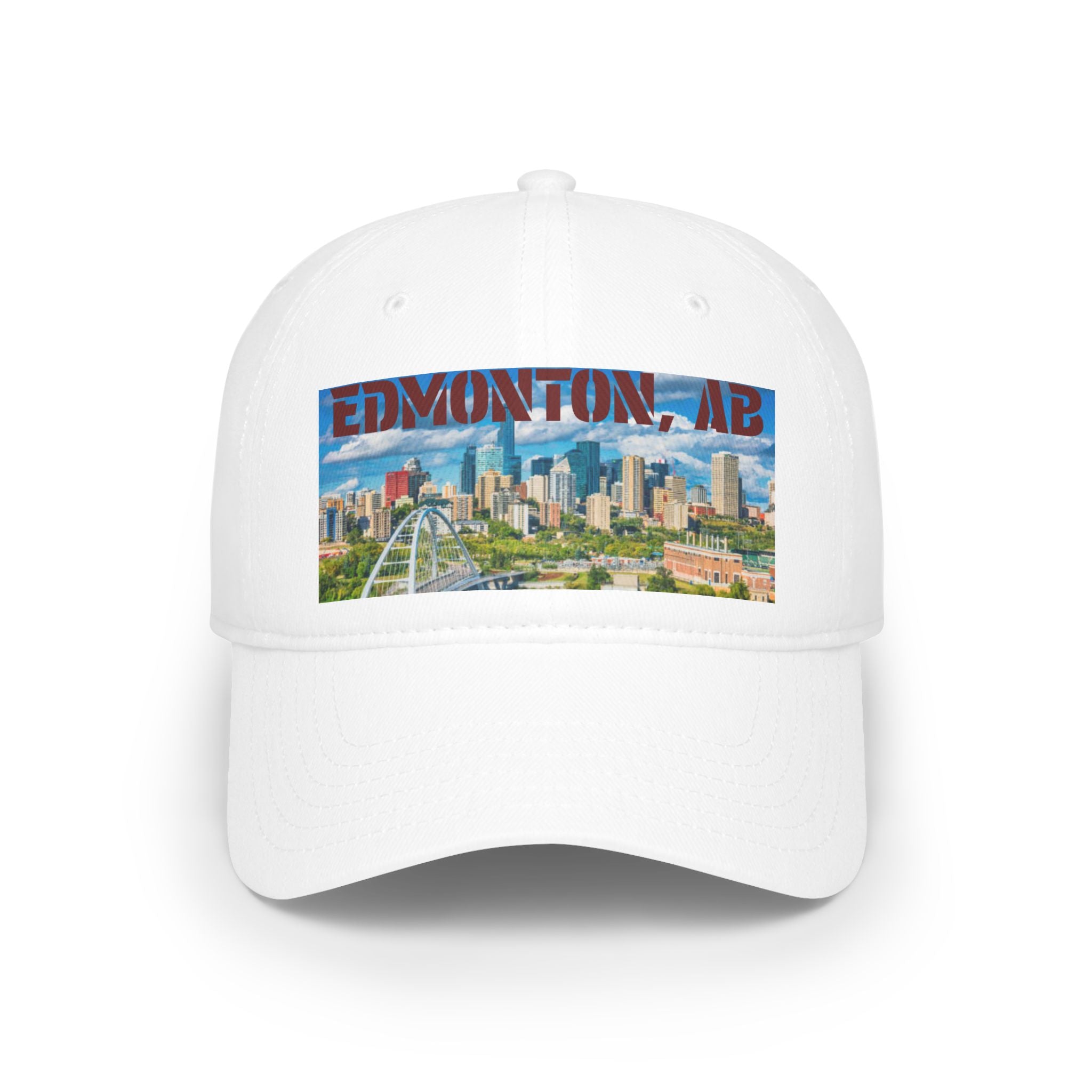 Unisex Edmonton baseball cap featuring city skyline design