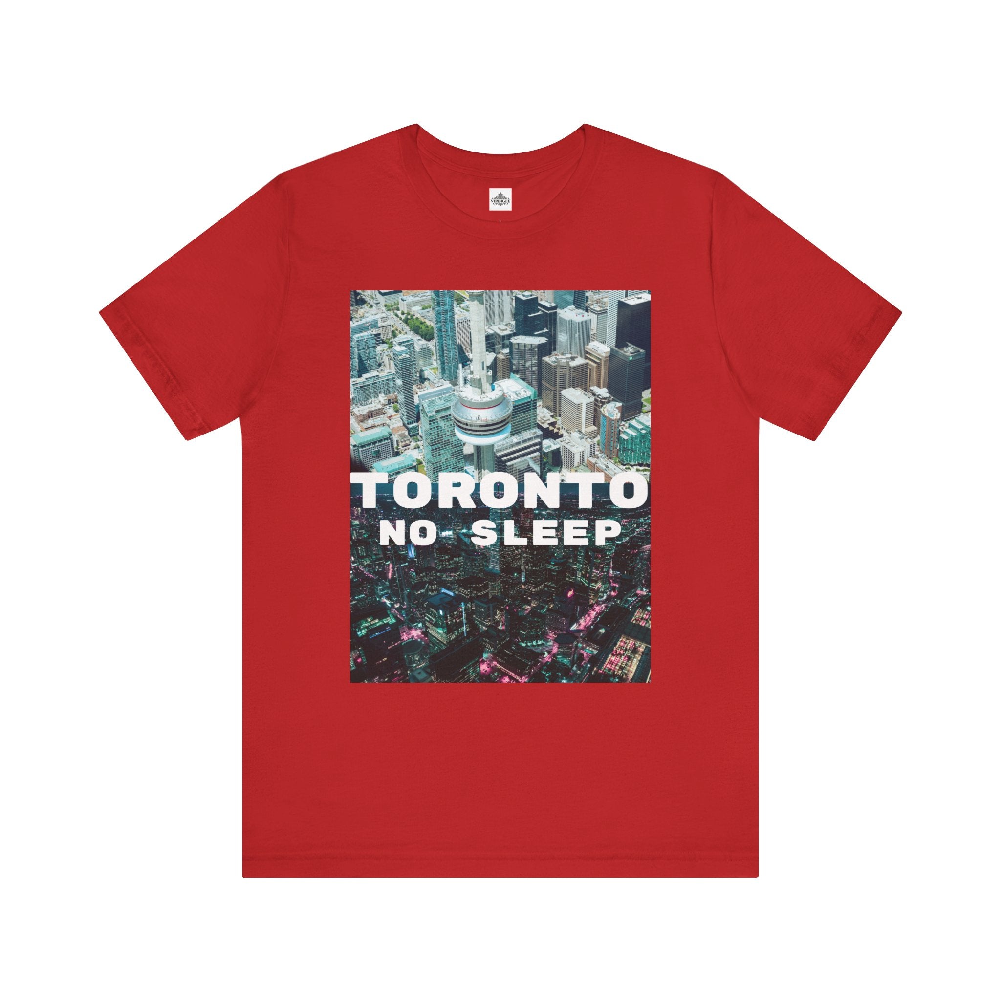 Viringee Downtown Toronto No Sleep unisex jersey short sleeve graphic tee, artistic urban streetwear shirt