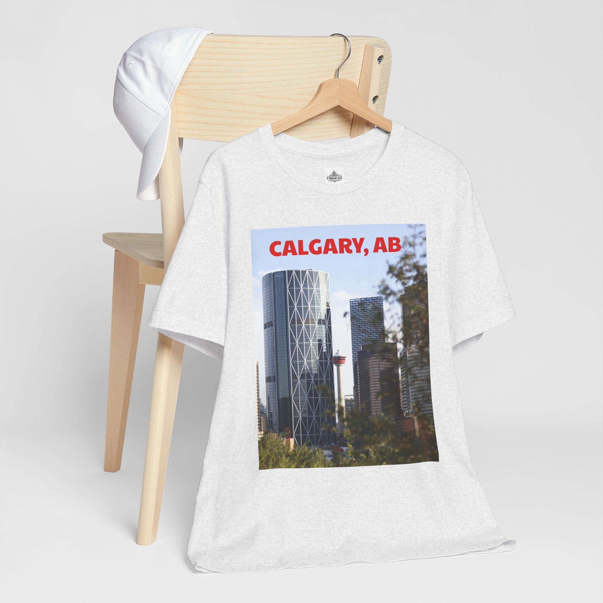 Viringee Peeking Calgary Tower AB Unisex Jersey Tee