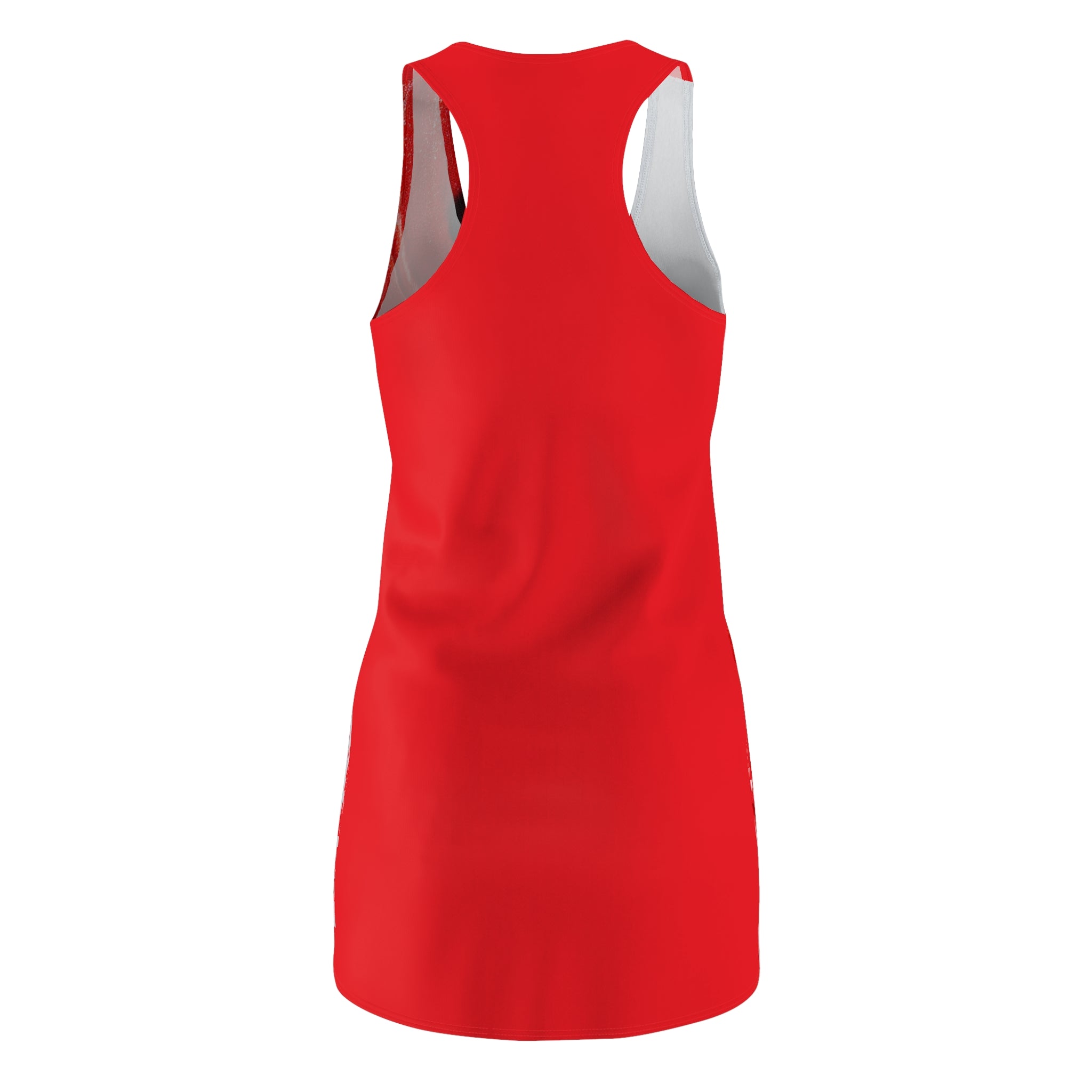 Viringee Women's Red and White Vivid Strokes Racerback Dress