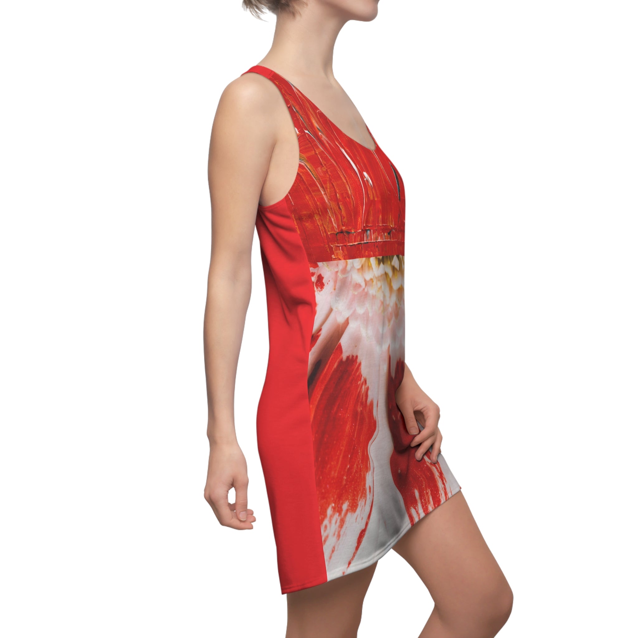 Viringee Women's Red Floral Fantastic Racerback Dress