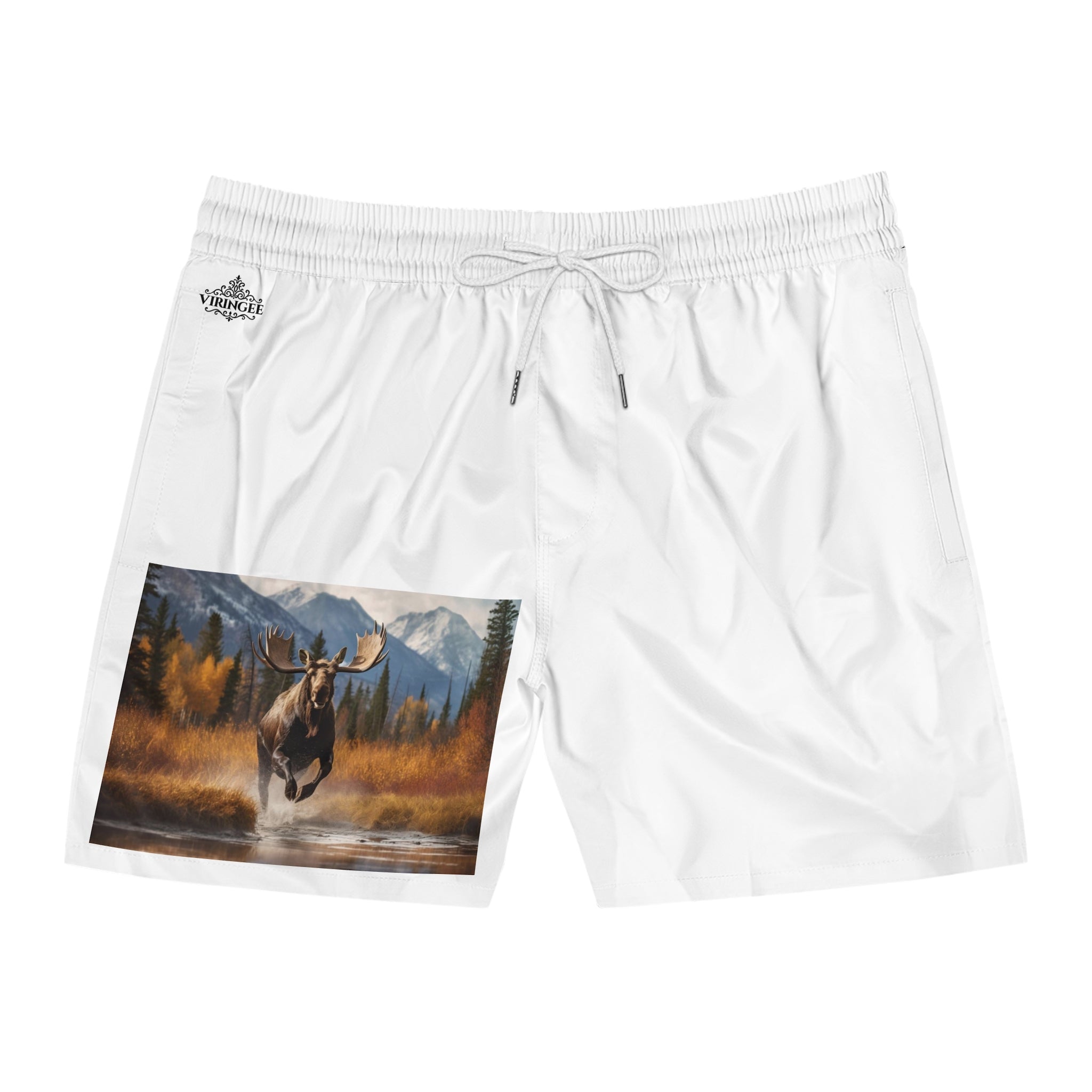 Viringee Men's Mid-Length Charging Moose Swim Shorts