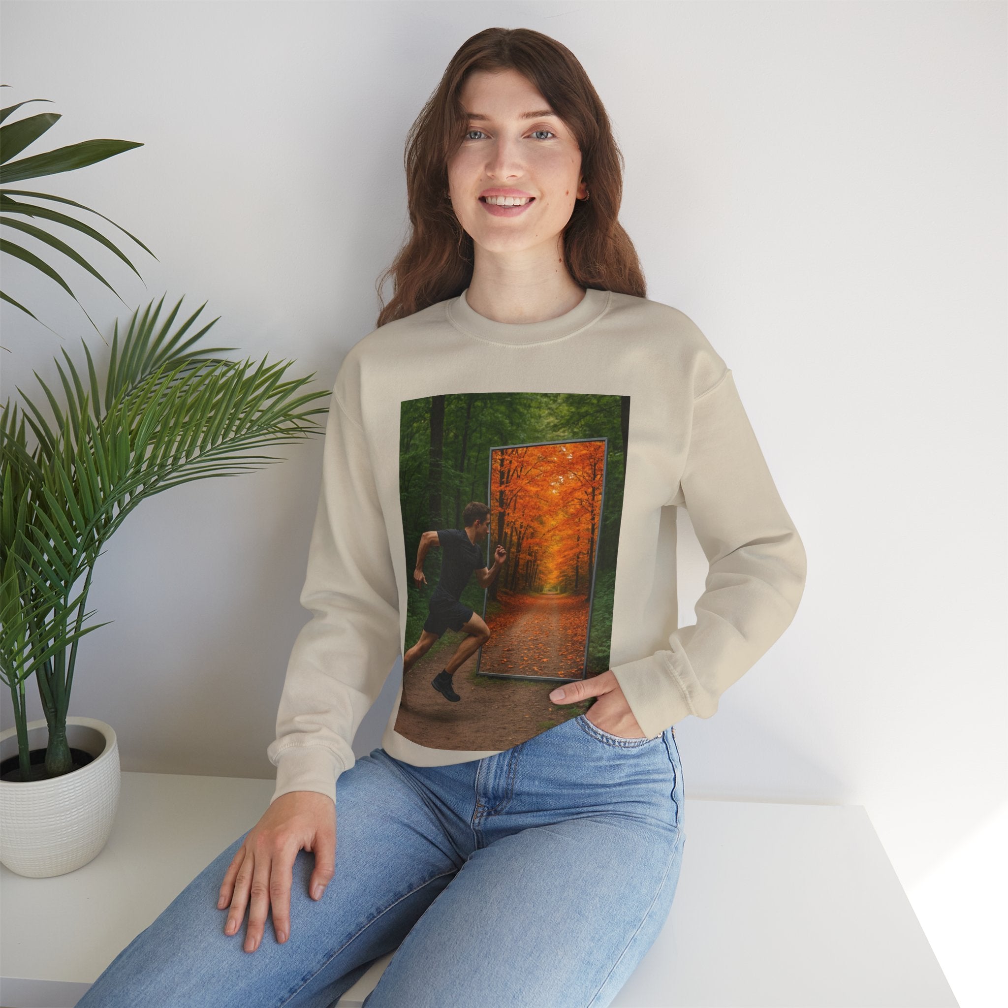 Viringee Fall Door Unisex Heavy Blend™ Crewneck Sweatshirt