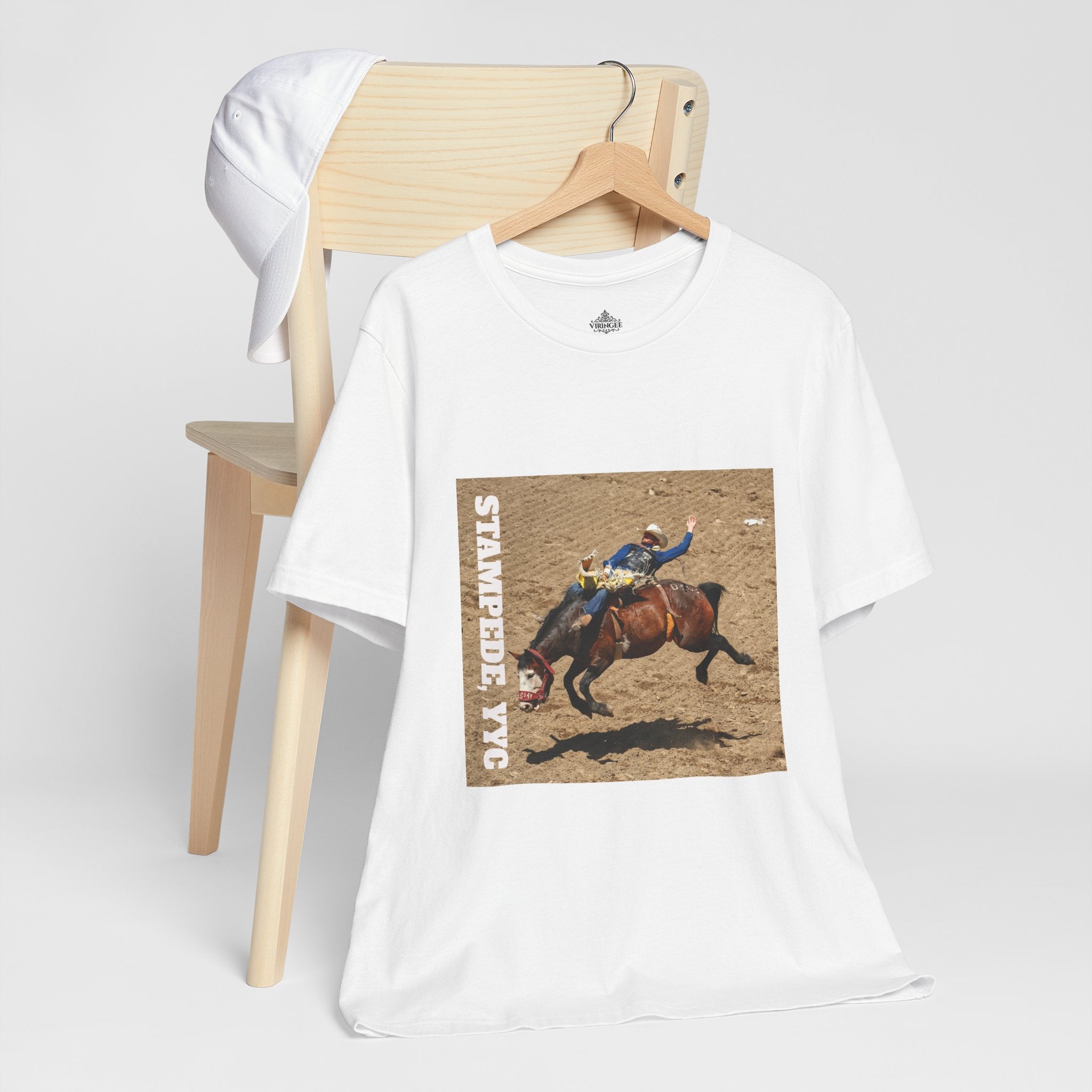 Unisex Calgary rodeo T-shirt by Viringee with Stampede design