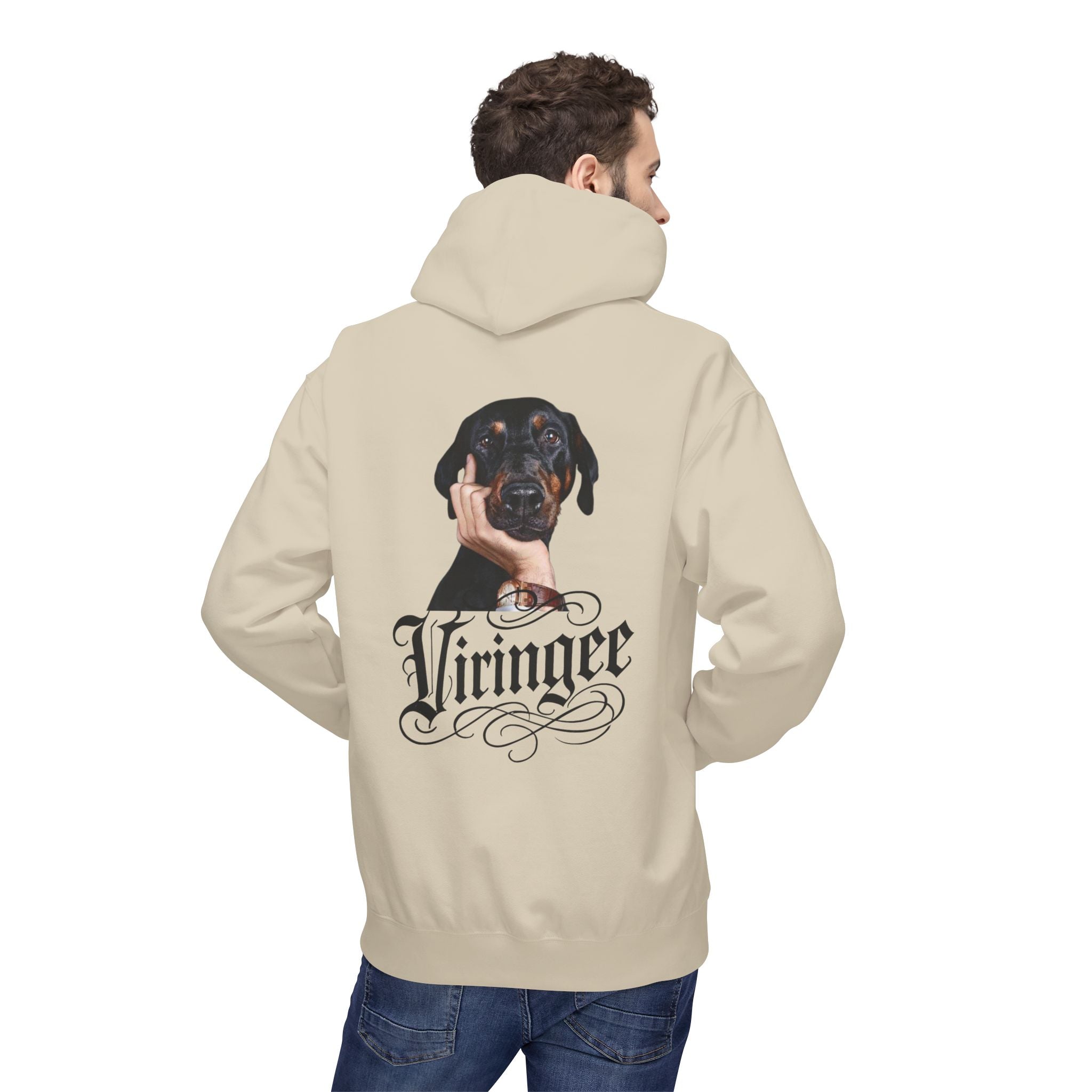 Viringee Thinking Pup Script Hoodie