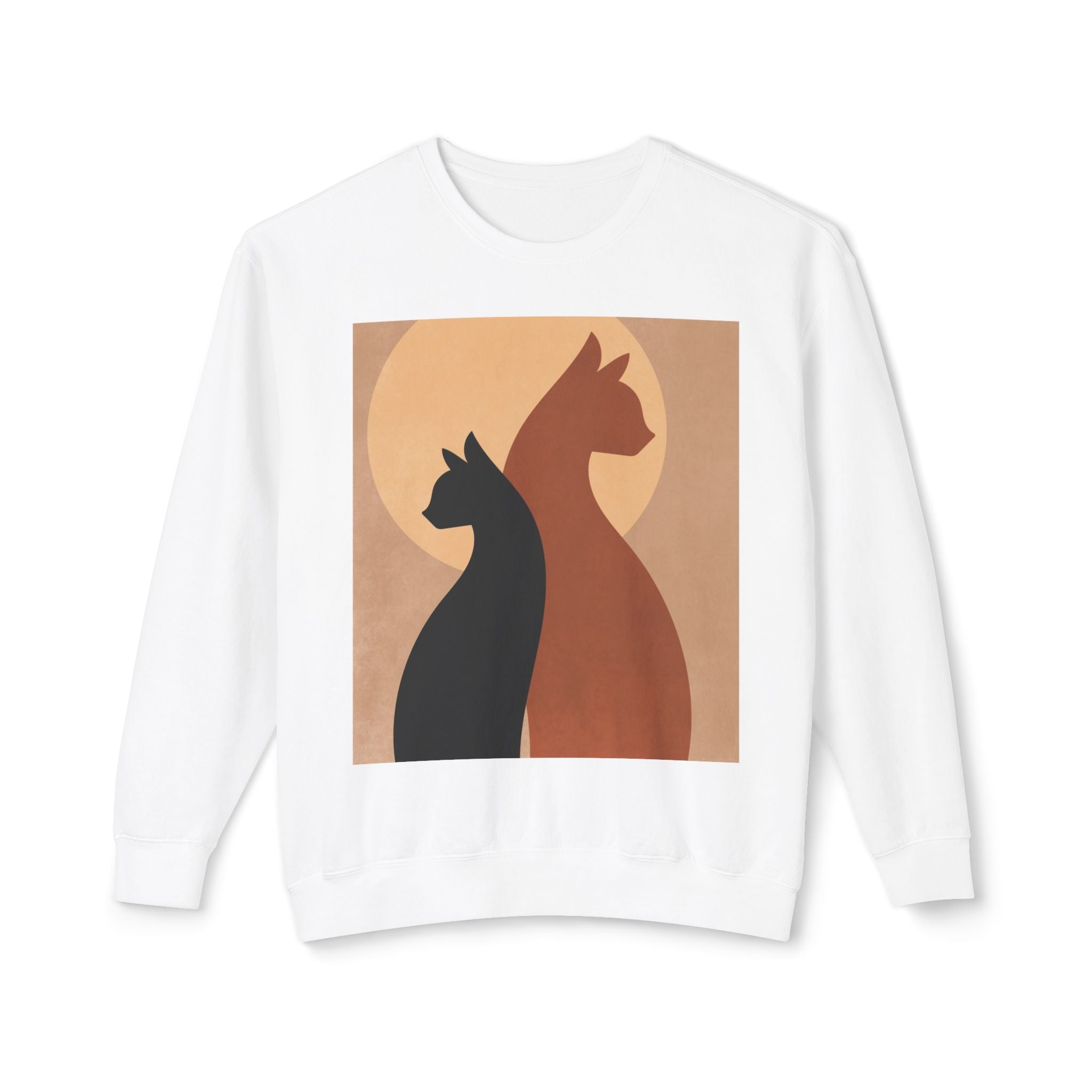 Viringee Cat Silhouette Unisex Lightweight Sweatshirt