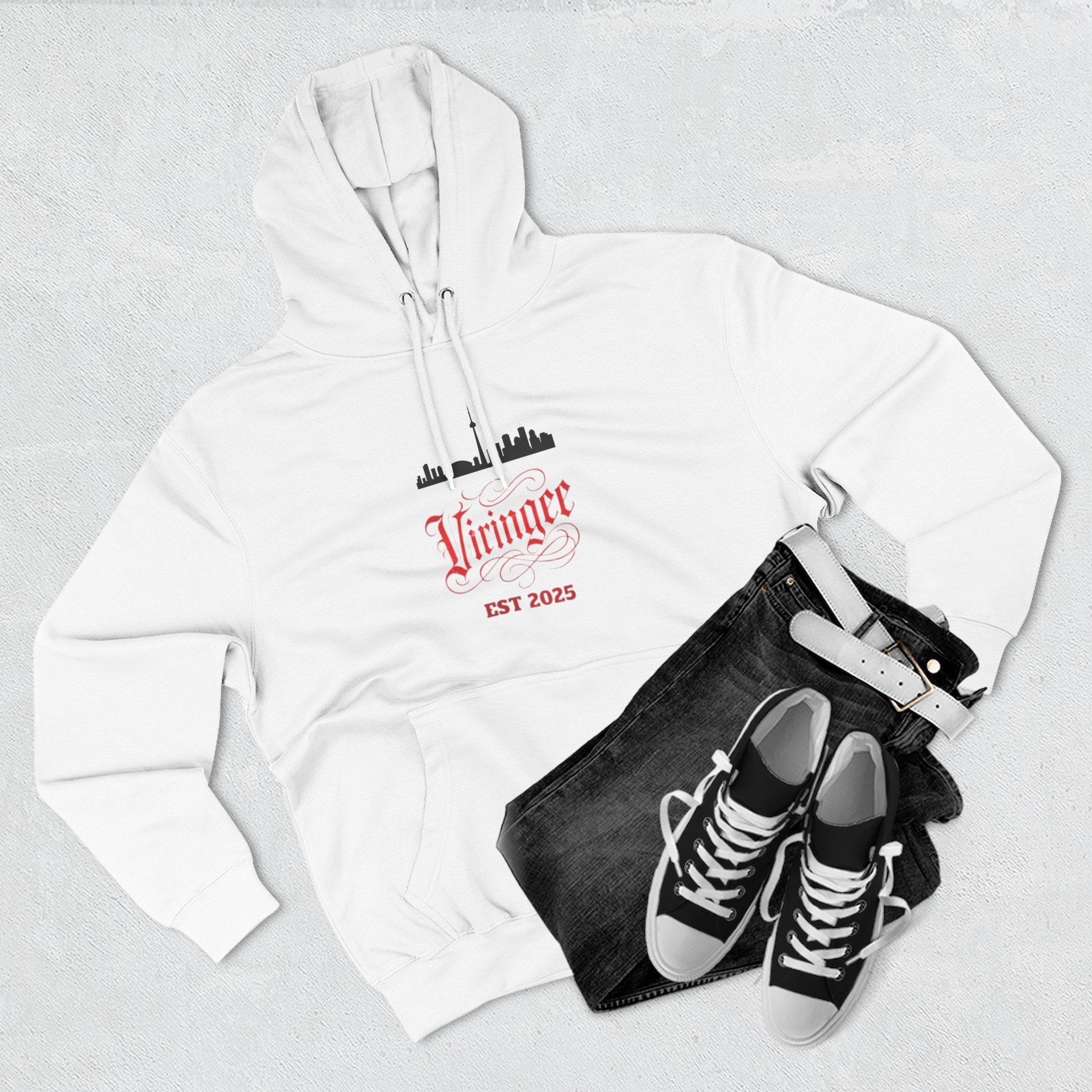 Viringee Toronto Skyline Graphic Fleece Hoodie