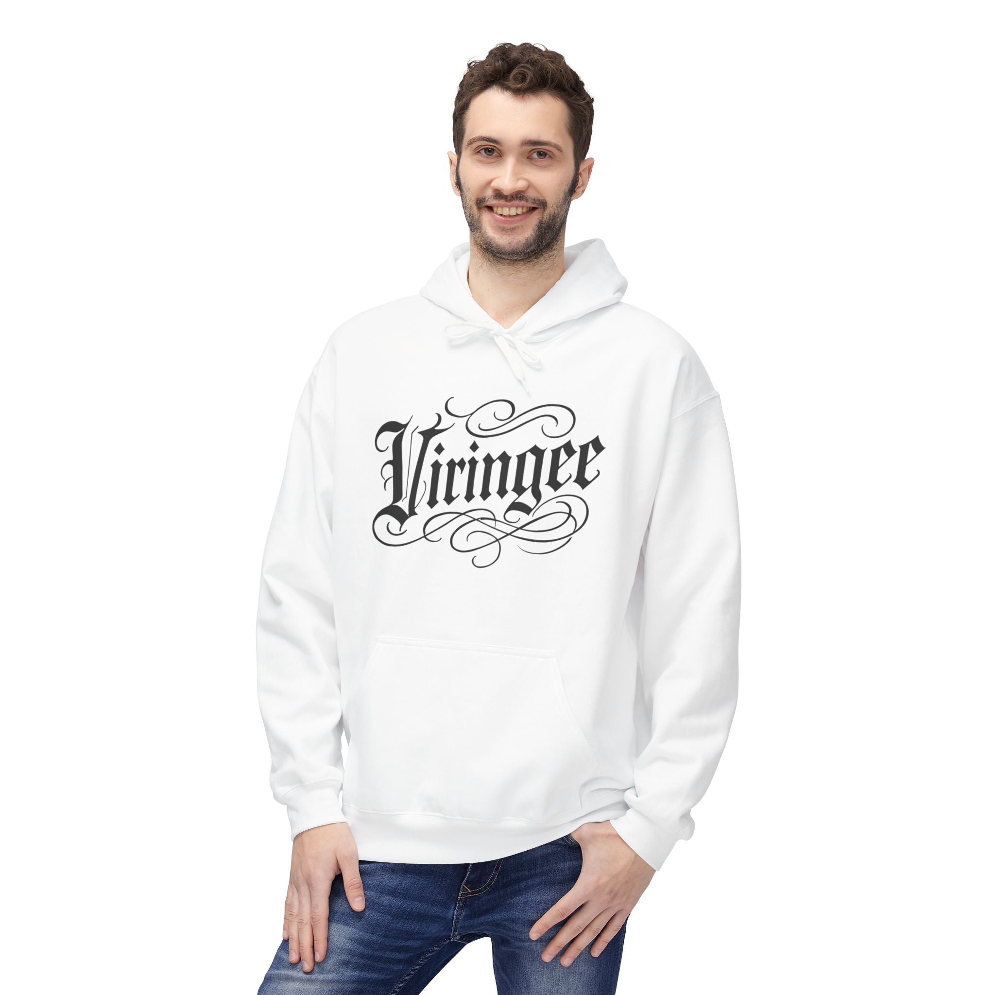 Viringee Thinking Pup Script Hoodie