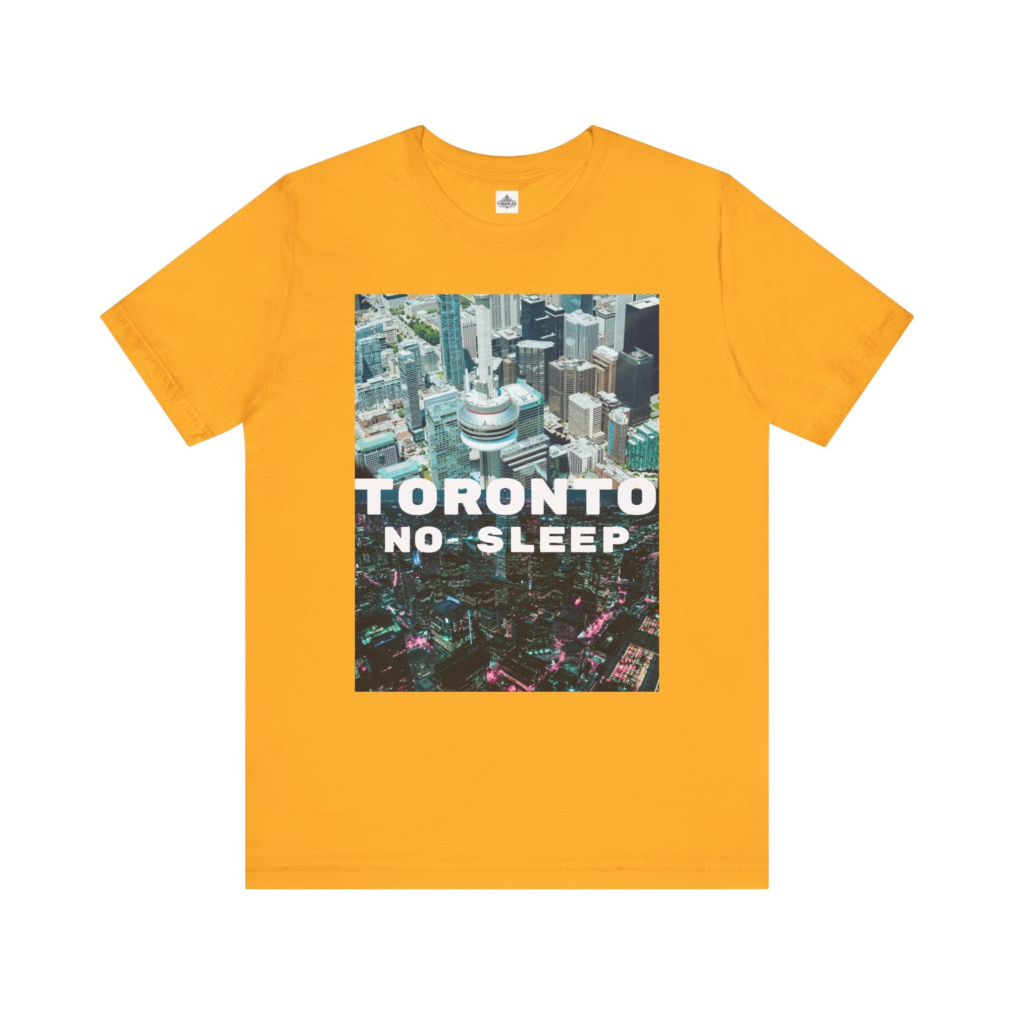 Viringee Downtown Toronto No Sleep unisex jersey short sleeve graphic tee, artistic urban streetwear shirt