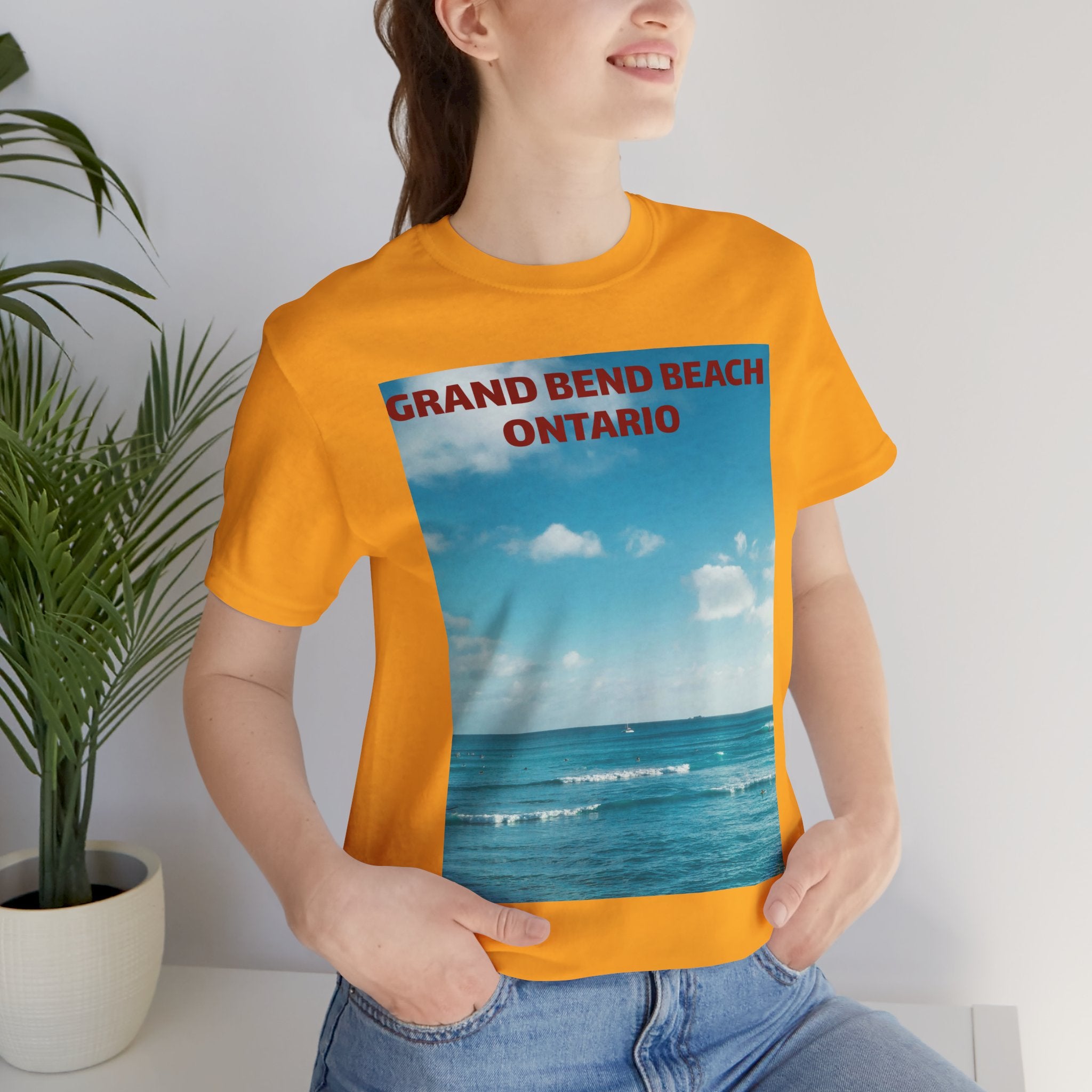 Viringee Grand Bend Beach unisex jersey short sleeve graphic tee, soft cotton summer shirt
