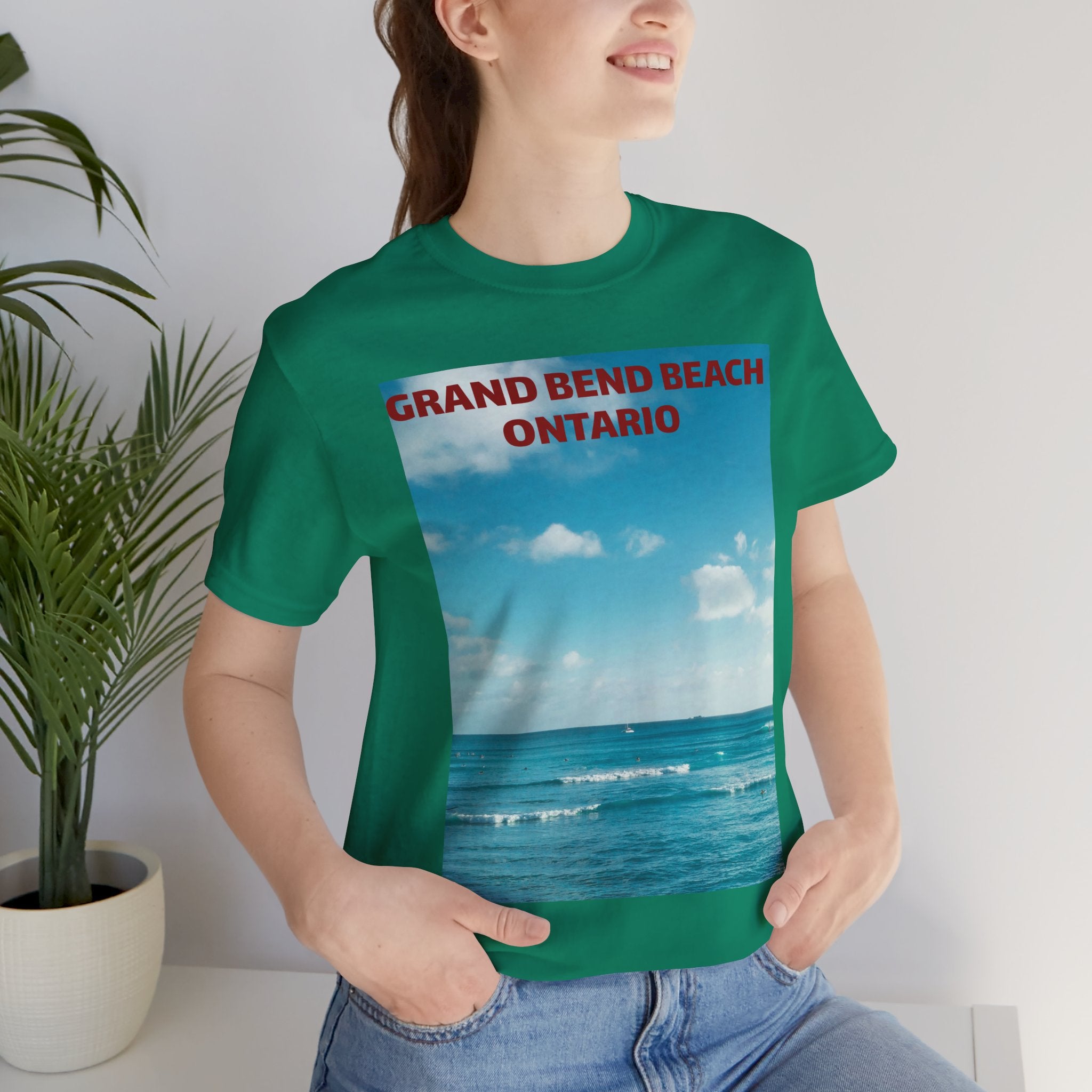Viringee Grand Bend Beach unisex jersey short sleeve graphic tee, soft cotton summer shirt