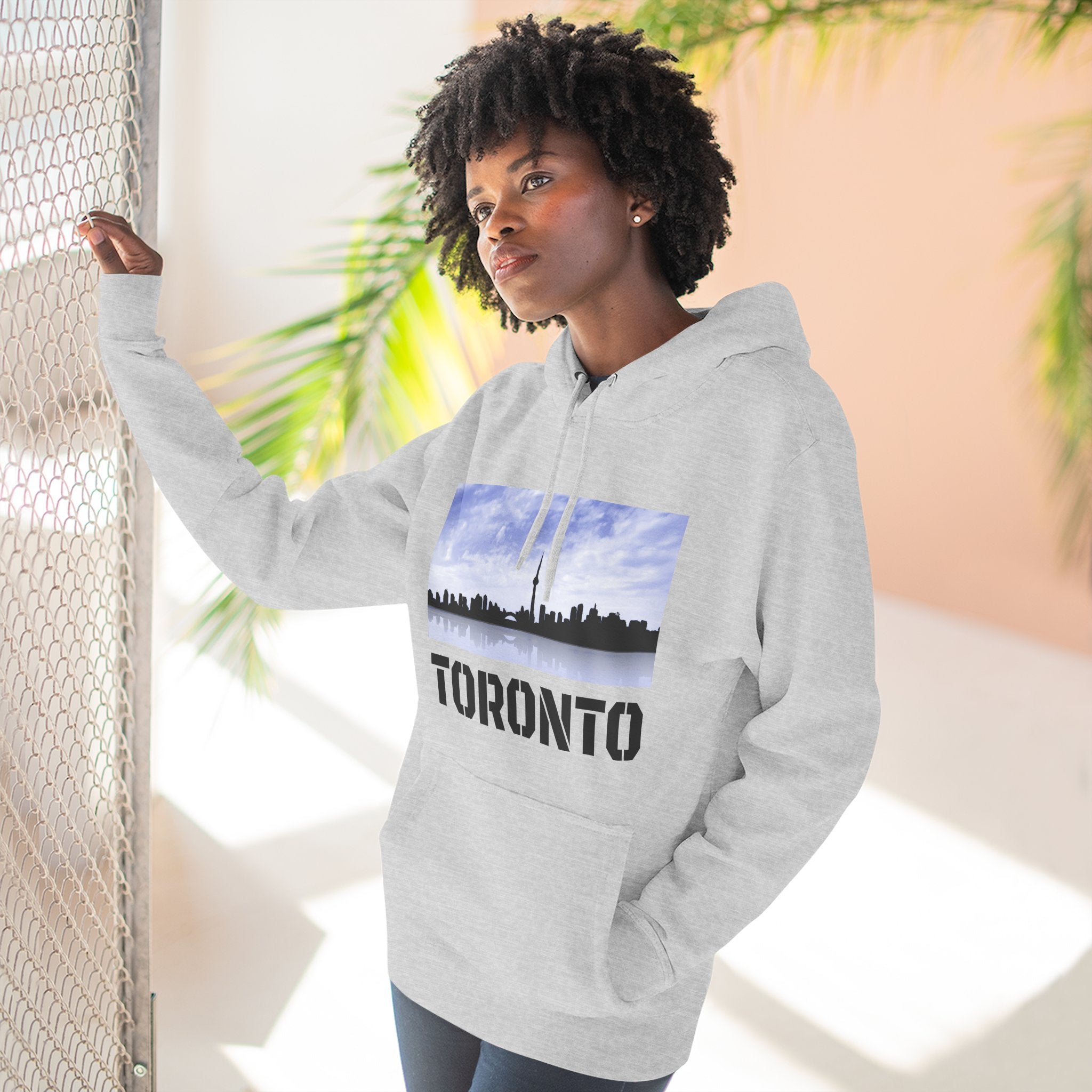 Viringee Toronto Skyline Fleece Hoodie