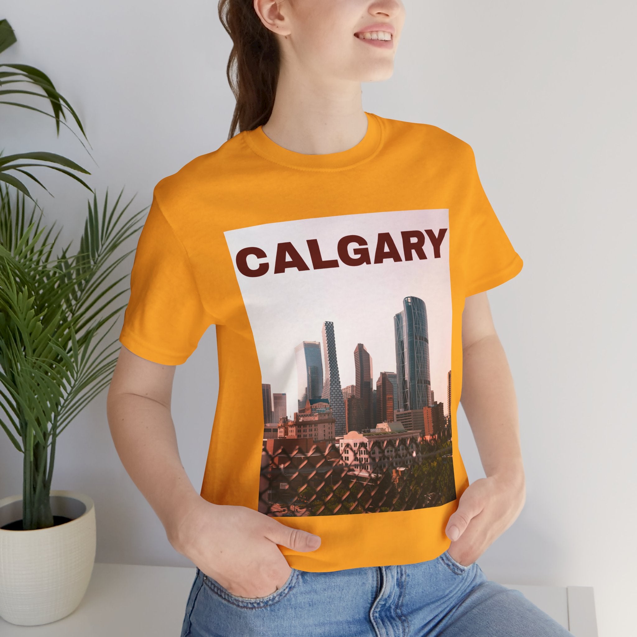 Unisex Calgary skyline T-shirt with bold city design