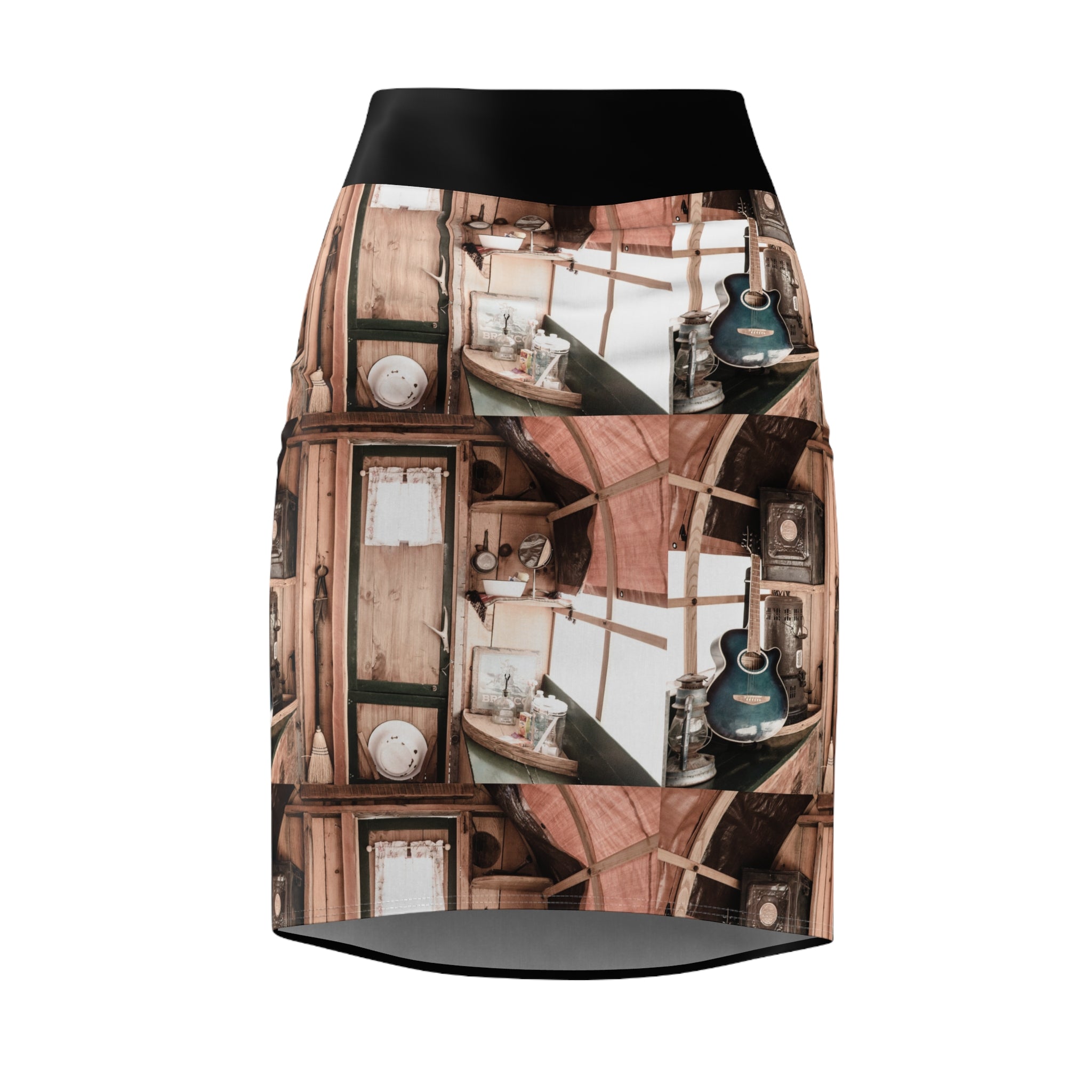Viringee Vintage Music Cabin Women's Pencil Skirt