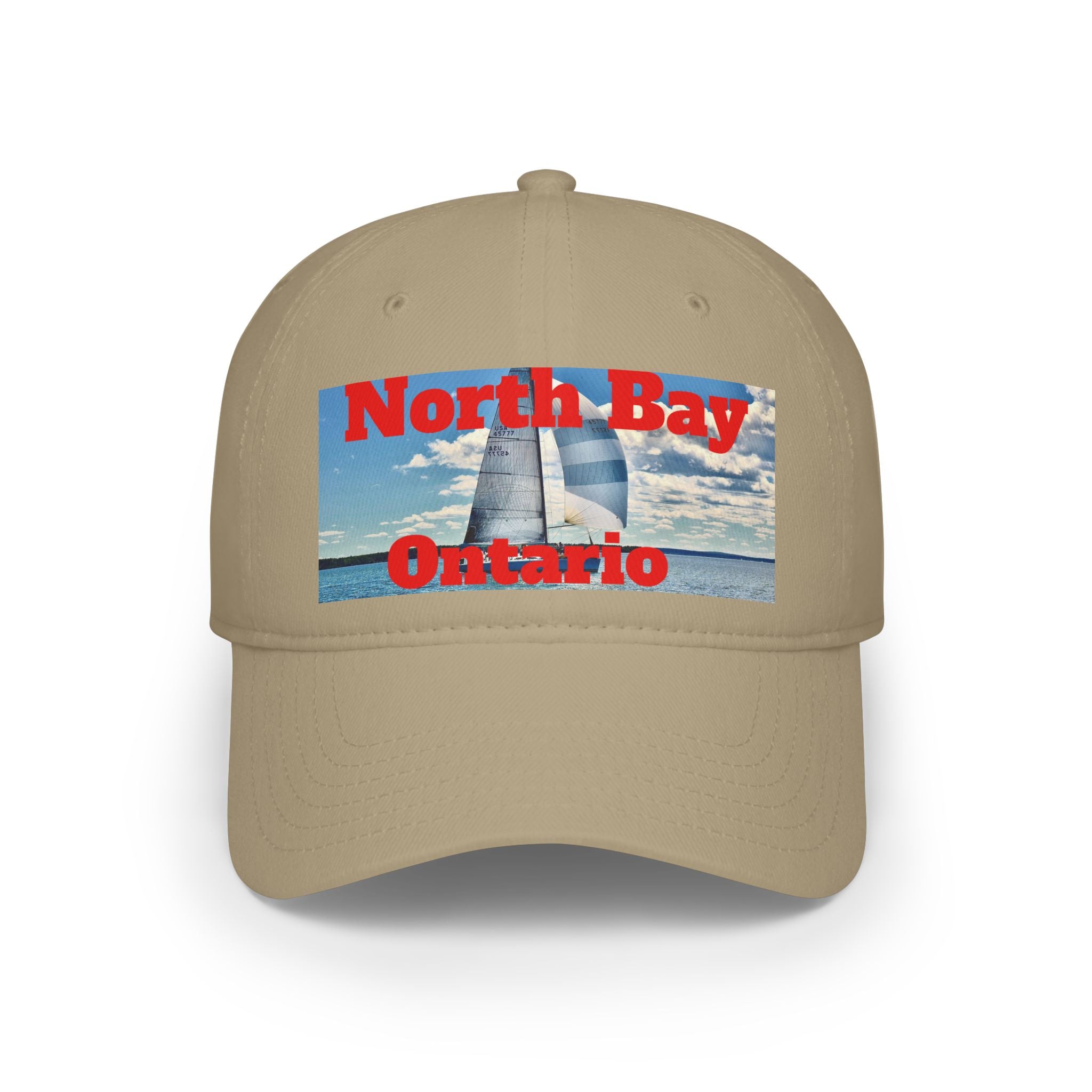 Adjustable North Bay Ontario low profile cap with printed graphic